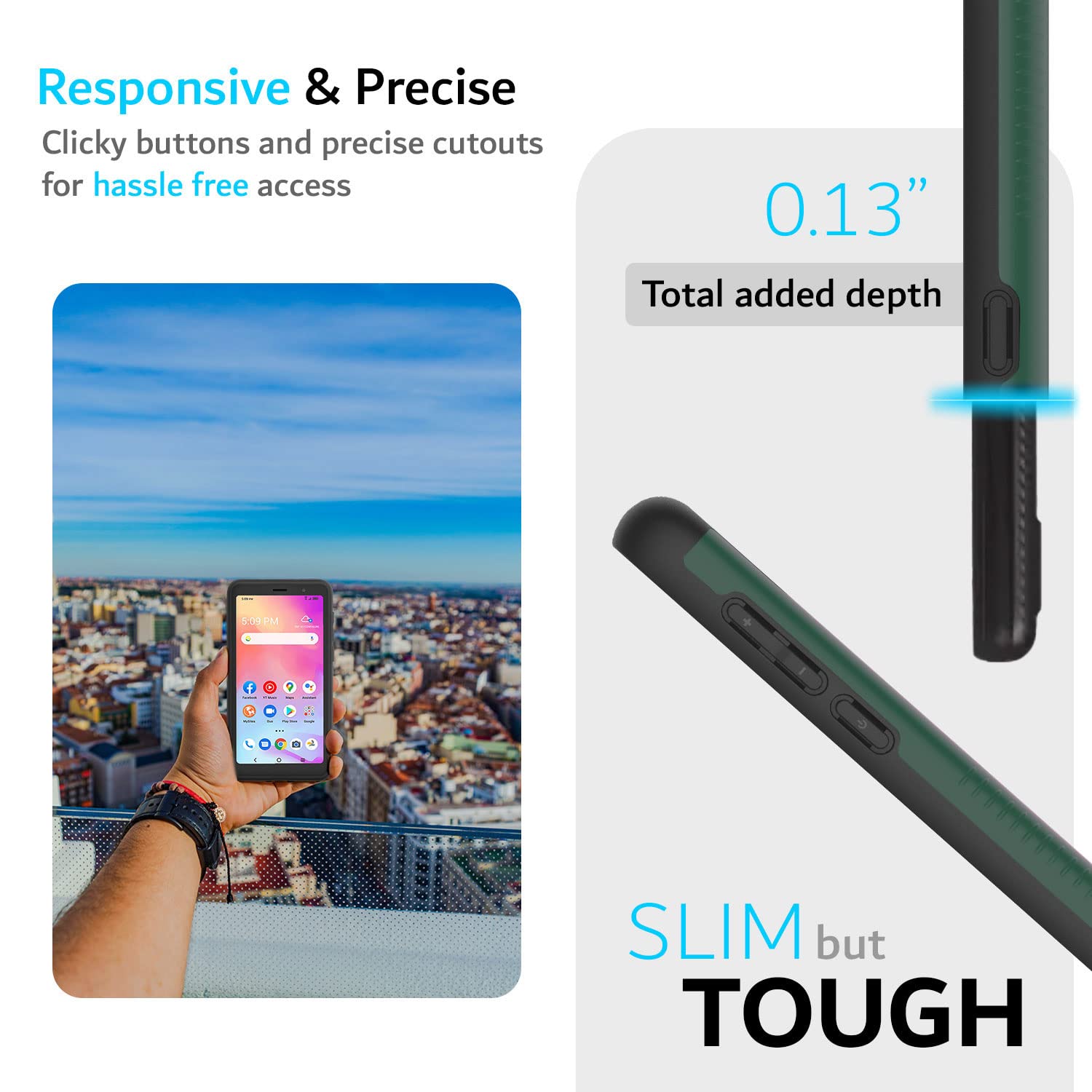 Tudia Dualshield Designed For Alcatel Tcl A3 A509Dl Phone Case/Tcl A30 Case, [Merge] Shockproof Military Grade Drop Protection D