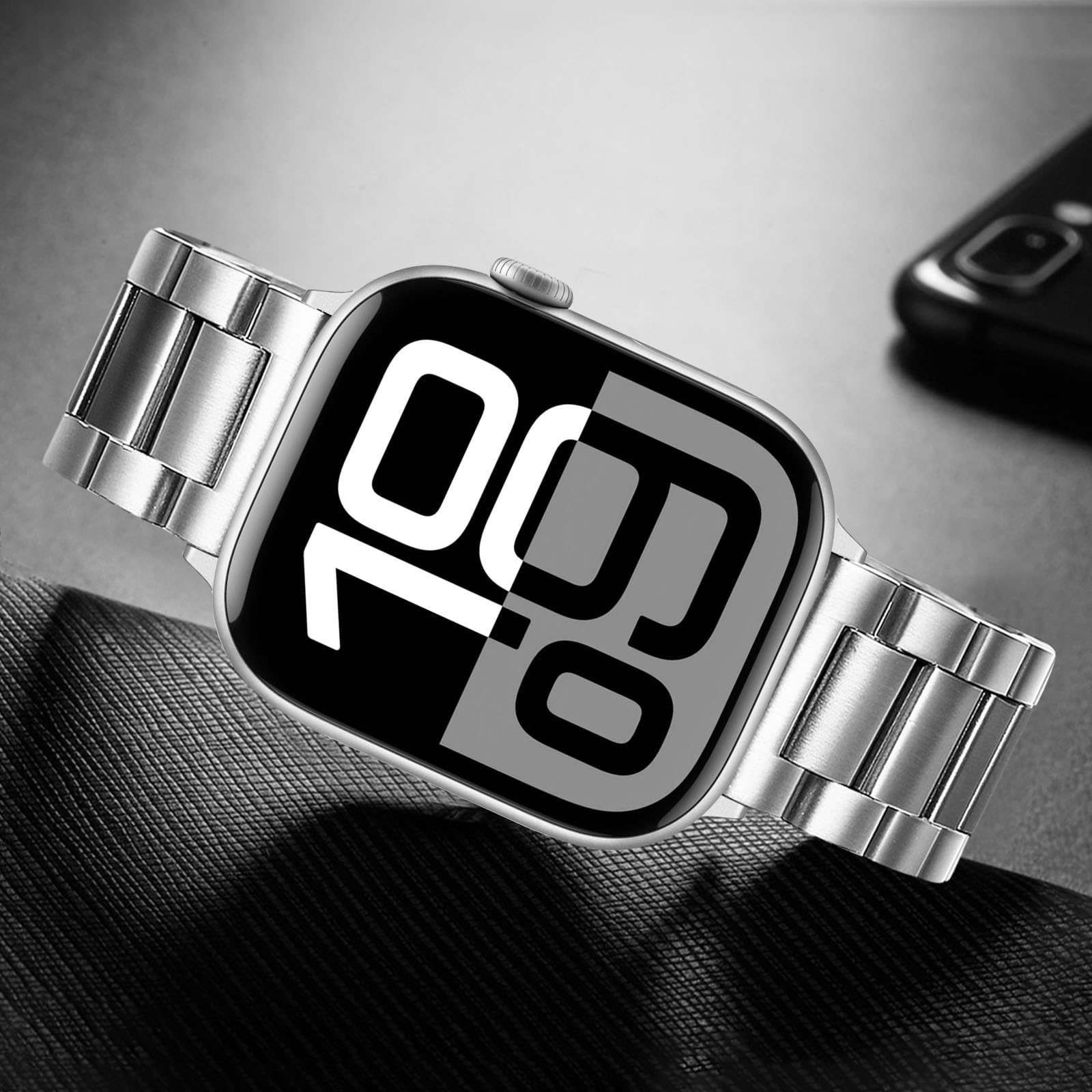 Trumirr Band For Apple Watch Series 9 8 7 41Mm Silver, Solid Stainless Steel Watchband Replacement Strap For Iwatch Se Series 8