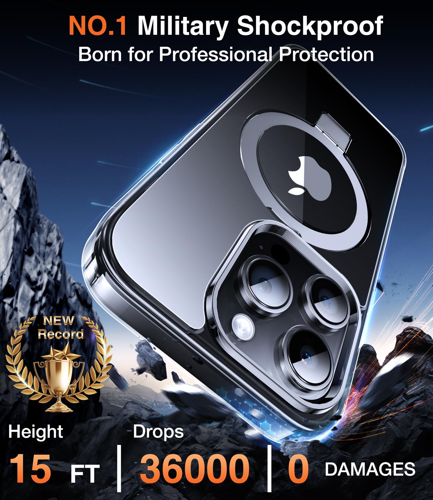 Chicfun 3 In 1 [Magnetic+Kickstand+Ring Holder] For Iphone 13 Pro Max Case Stand Ring Holder Compatible With Magsafe, Military S