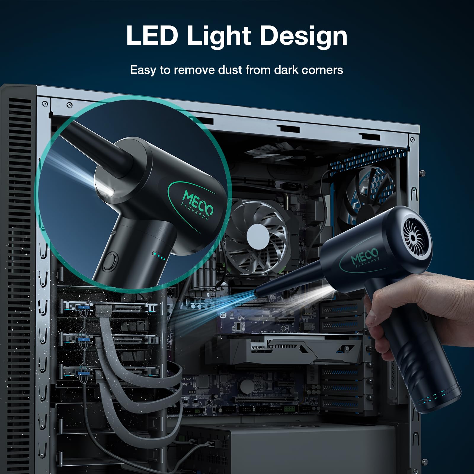 Meco Compressed Air Duster Electronics, 100000Rpm Air Blower, Powerful Electric Air Duster For Computer Keyboard Cleaner Pc Home