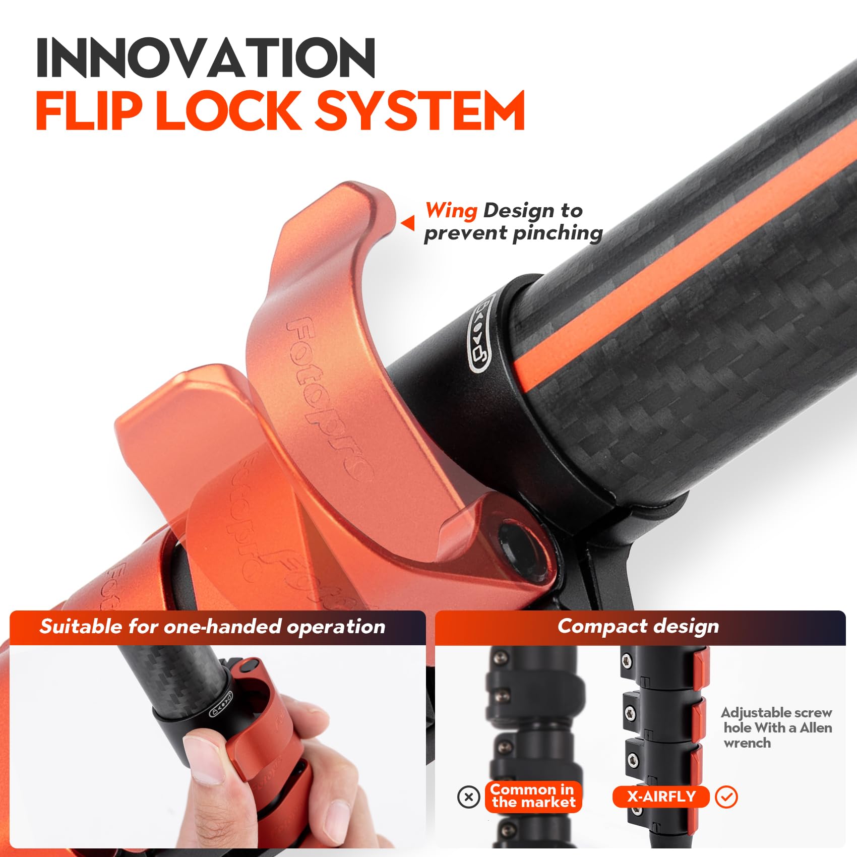 Fotopro X Airfly 63 Inch Lightweight Travel Camera Tripod With Panoramic Ball Head 2.51Lb Expandable Compact Portable Profession