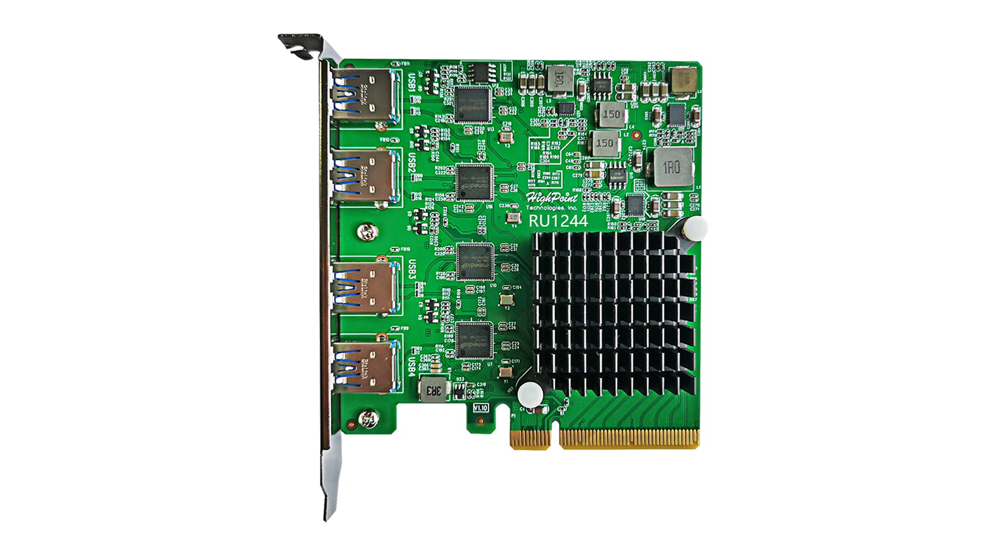 Highpoint Technologies Rocketu 1244A Pcie 3.0 X8 4X 10Gb/S Port Usb 3.2 Controller