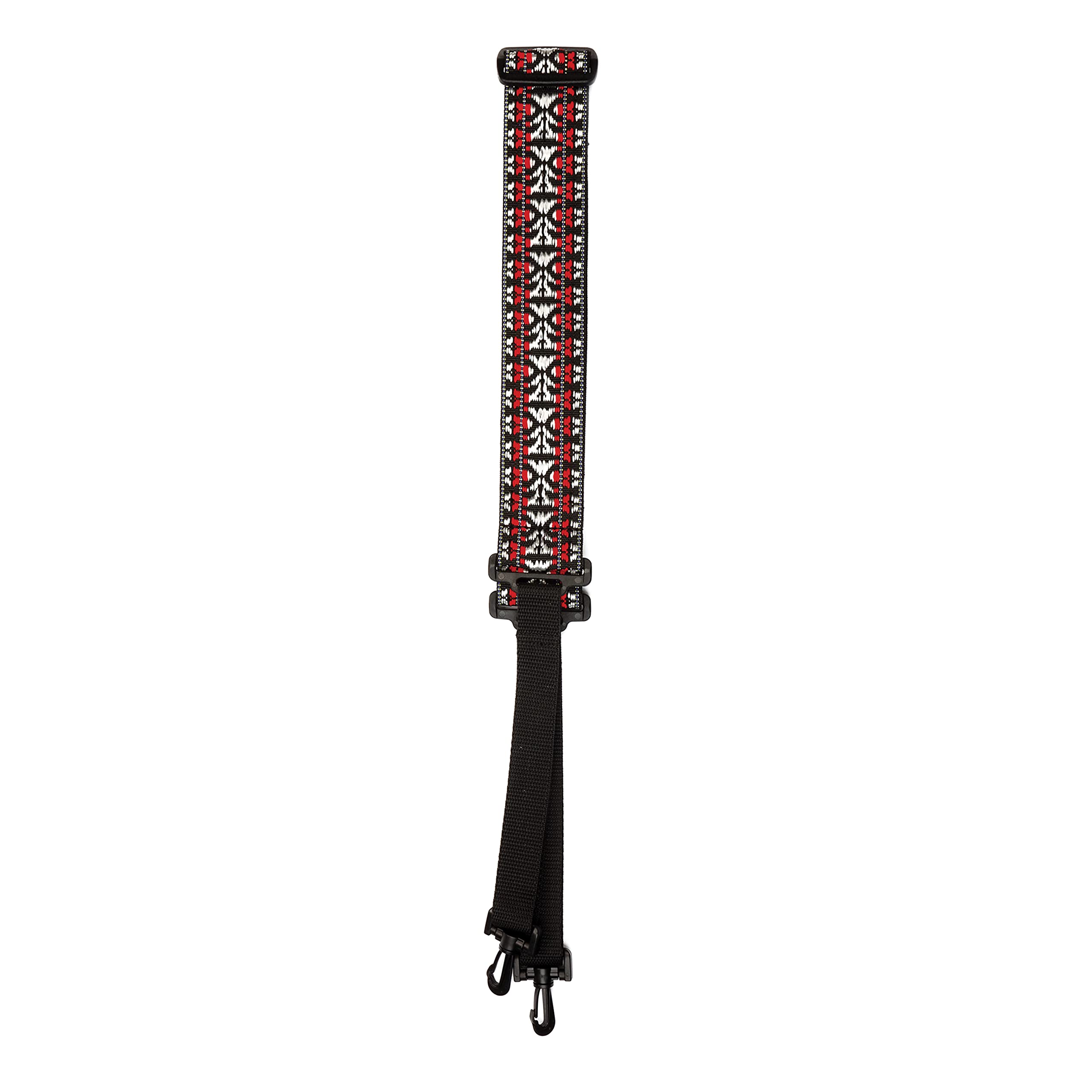 Daddario Accessories Banjo Strap With Clips - Strap For Banjo - Banjo Accessories - Woven, Hootenanny - Red And Silver, Adjusta