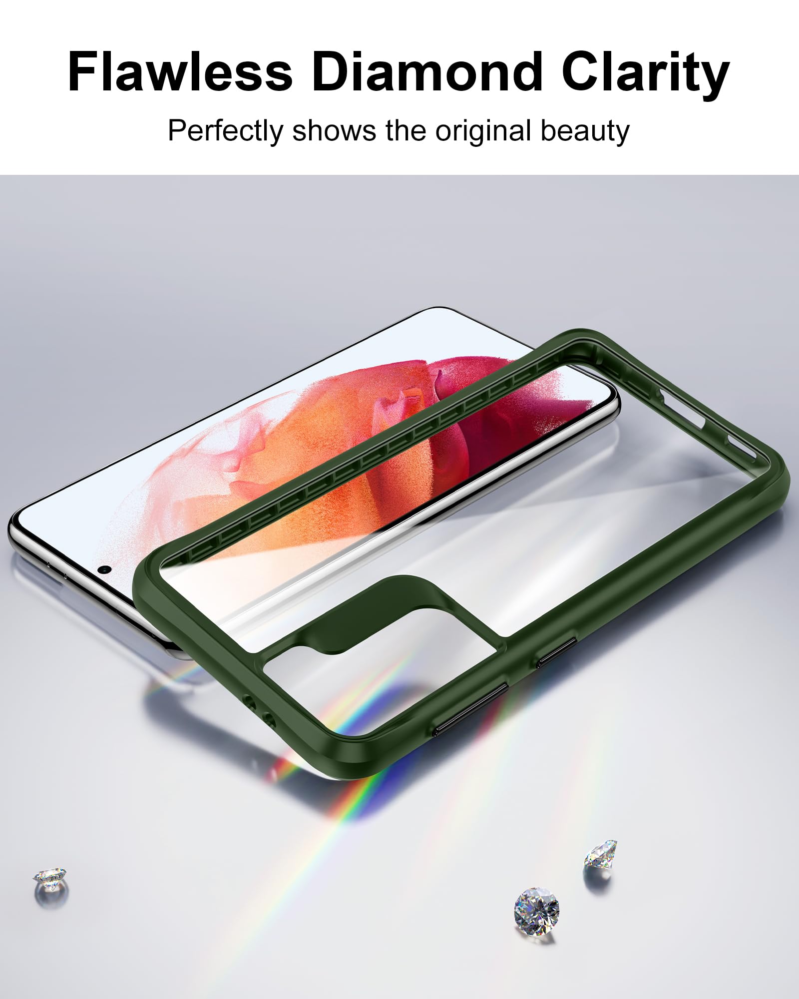 Hoomil Case For Samsung Galaxy S21 (Only, Not Fit Plus, Fe, Ultra), Non Yellowing, Drop Protection, Anti Scratch Transparent Har