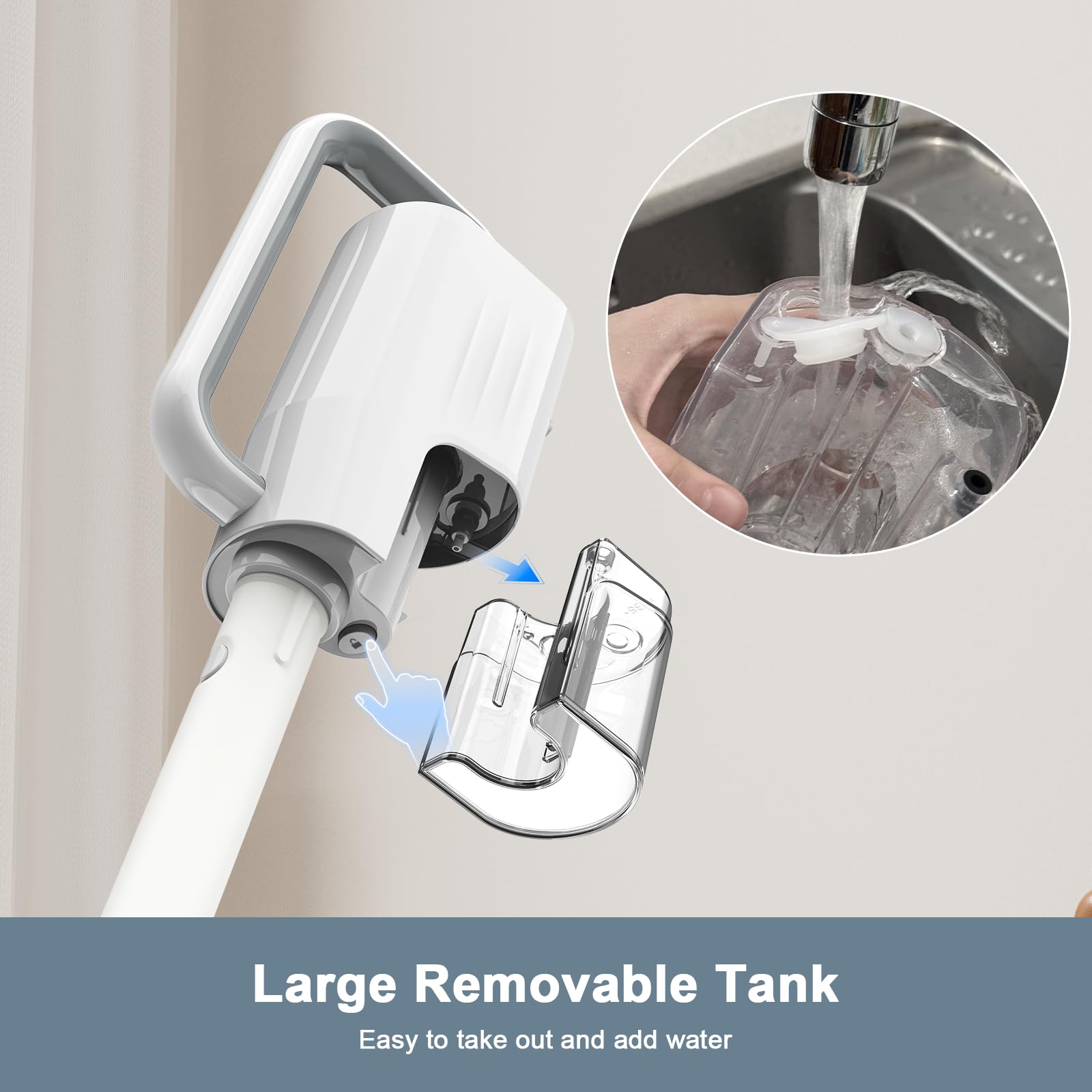 Steam Cleaner, 6 In1 Rotated Steam Mop Cleaner With 2 Modes, 2 Microfiber Pads, 400Ml Removable Tank, 23Ft Power Cable, Detachab