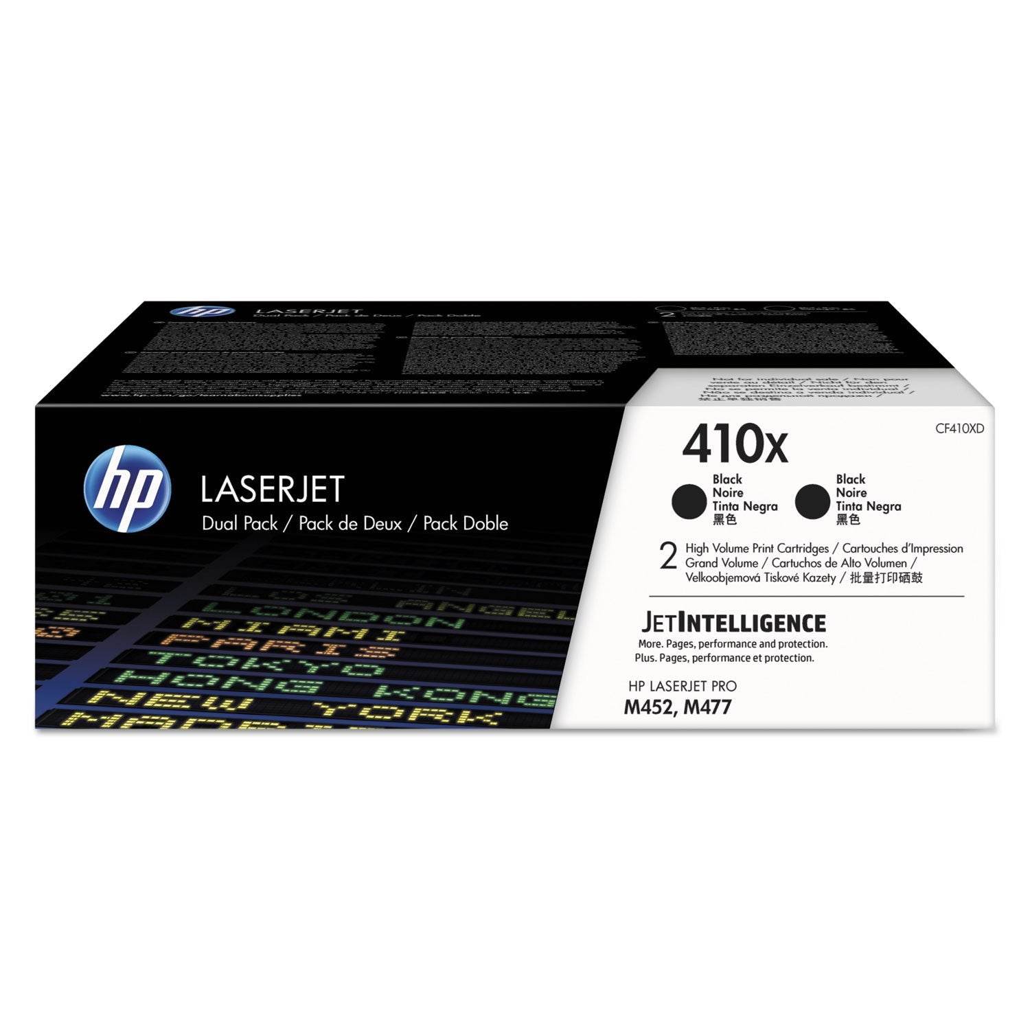 Hp 410X Black High Yield Toner Cartridges (2 Pack) | Works With Hp Color Laserjet Pro M452 Series, Hp Color Laserjet Pro Mfp M37