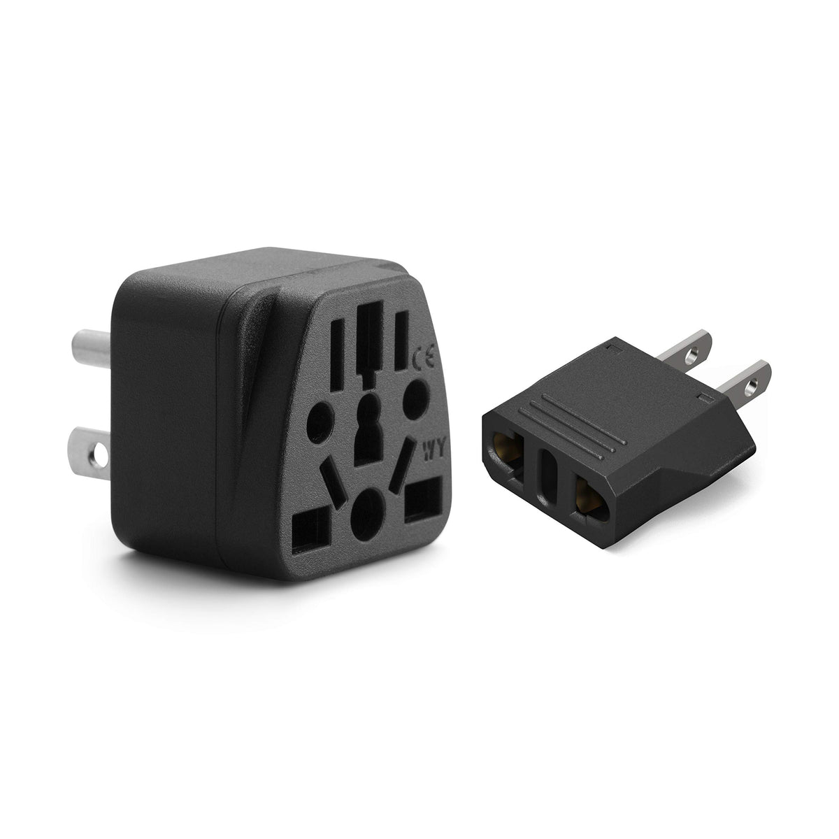 Europe To Us Plug Adapter Eu/Uk/Au/In/Cn/Jp/Asia/Italy/Brazil To Usa (Type A & B) American Travel Adapter And Converter, Wall Outlet Power Charger Converter (Black)