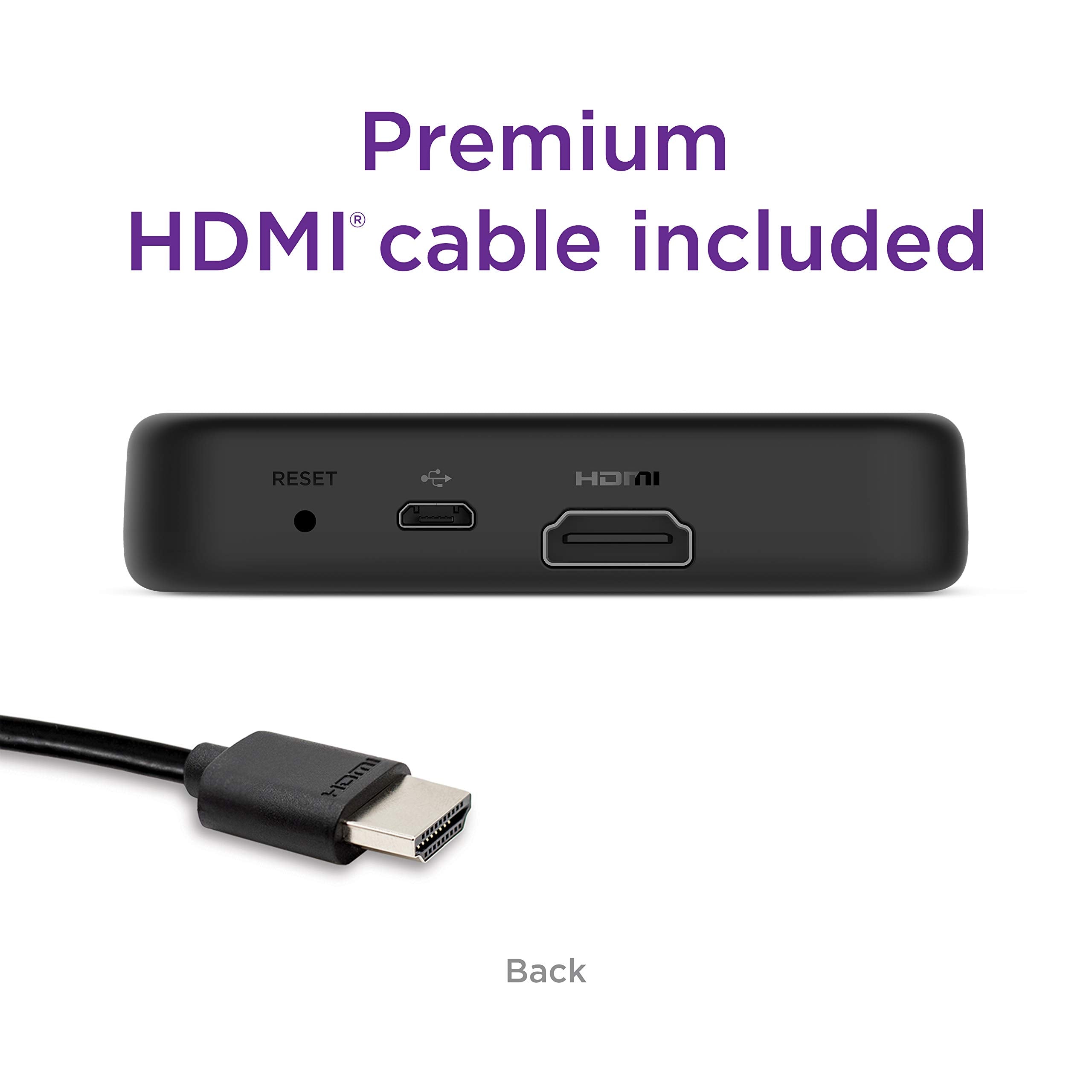 Roku Premiere | Hd/4K/Hdr Streaming Media Player, Simple Remote And Premium Hdmi Cable, Black