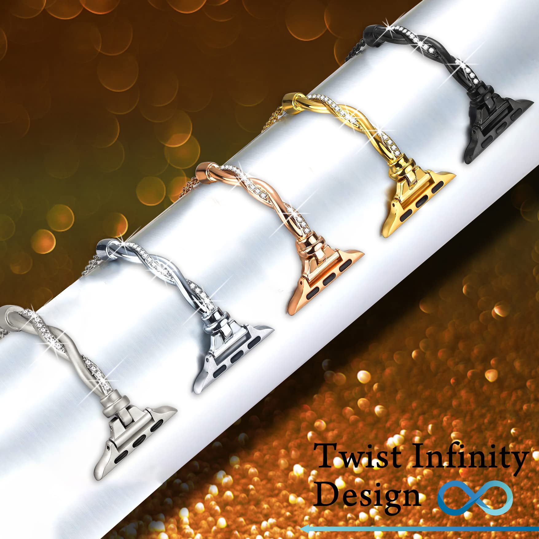 Dilando Starlight Band Compatible With 42Mm 44Mm 45Mm Apple Watch Band Bracelet Women, Bling Slim Dressy Strap Rhinestone Case F