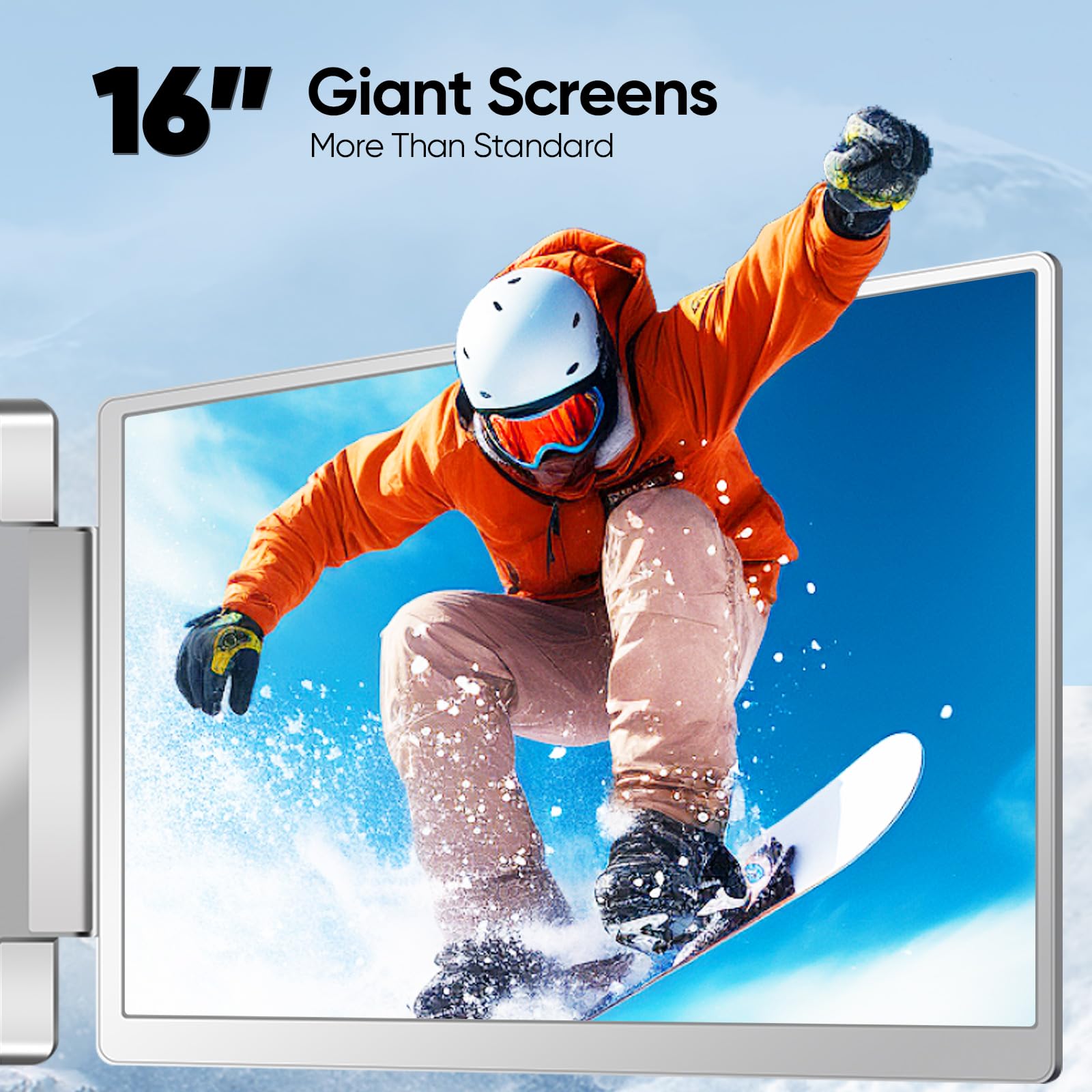 Lxu 16-Inch Portable Monitor For Laptop | 2025 New Upgraded 1200P 16:10 Fhd Screen Extender | Plug-Play Laptop Extended Monitor