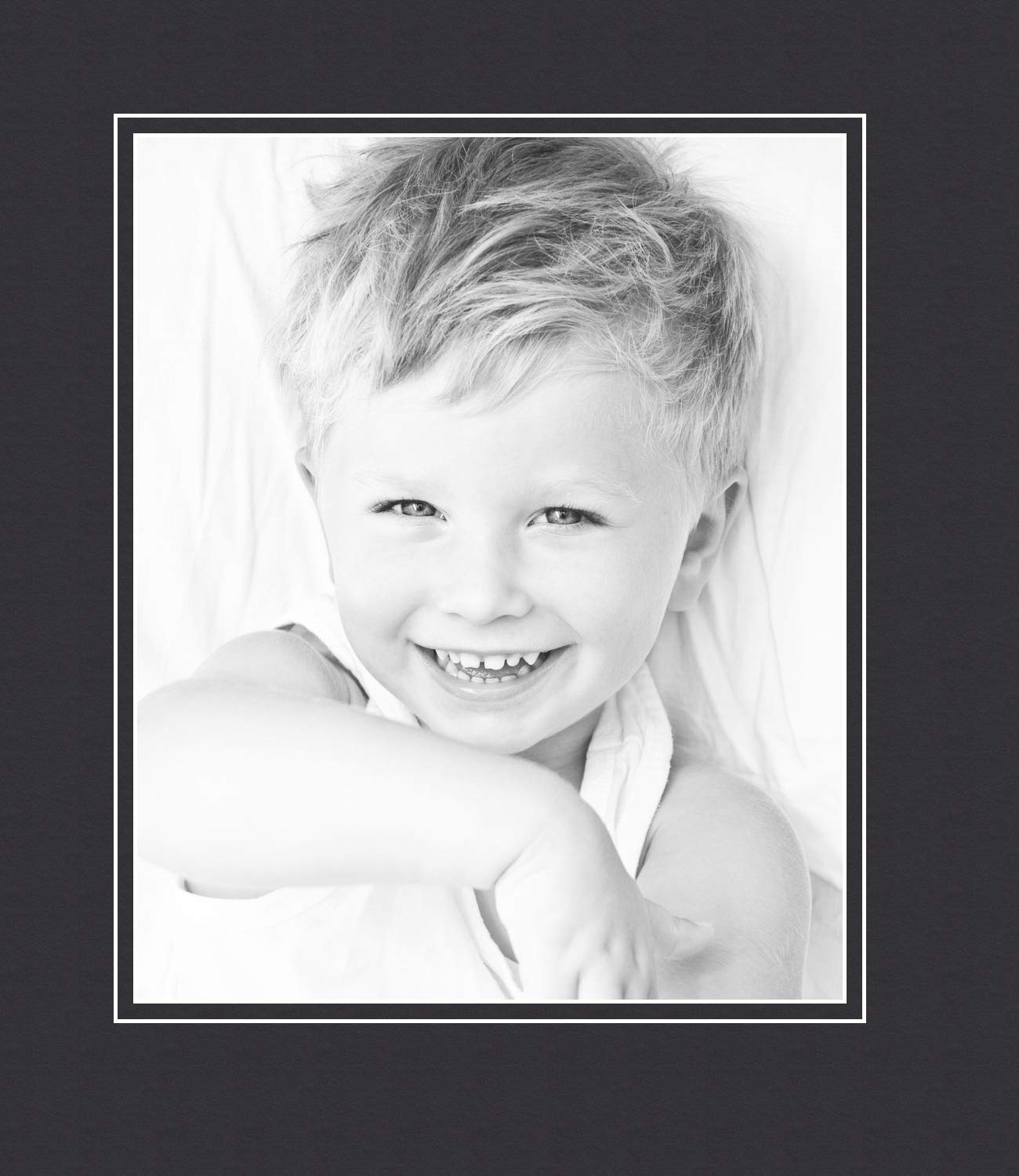 8.5X11 Smooth Black / Black Custom Mat For Picture Frame With 4.5X7 Opening Size (Mat Only, Frame Not Included)