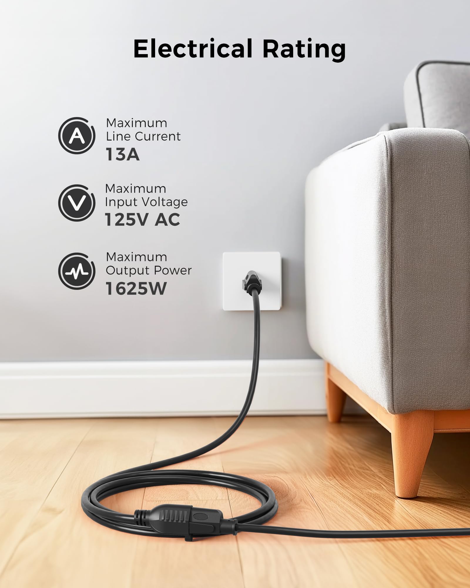 [Ul Listed] Cable Matters 16 Awg Heavy Duty 13A Power Extension Cord   20Ft, 3 Prong Power Cord Extension, Nema 5 15P To Nema 5