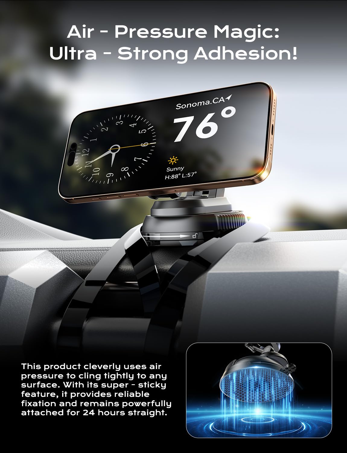 Xo Simple Is Beauty Car Phone Holder For Magsafe,Ultra Magnetic And Strong Suction 360 Adjustable Car Phone Mount,Portable Magne