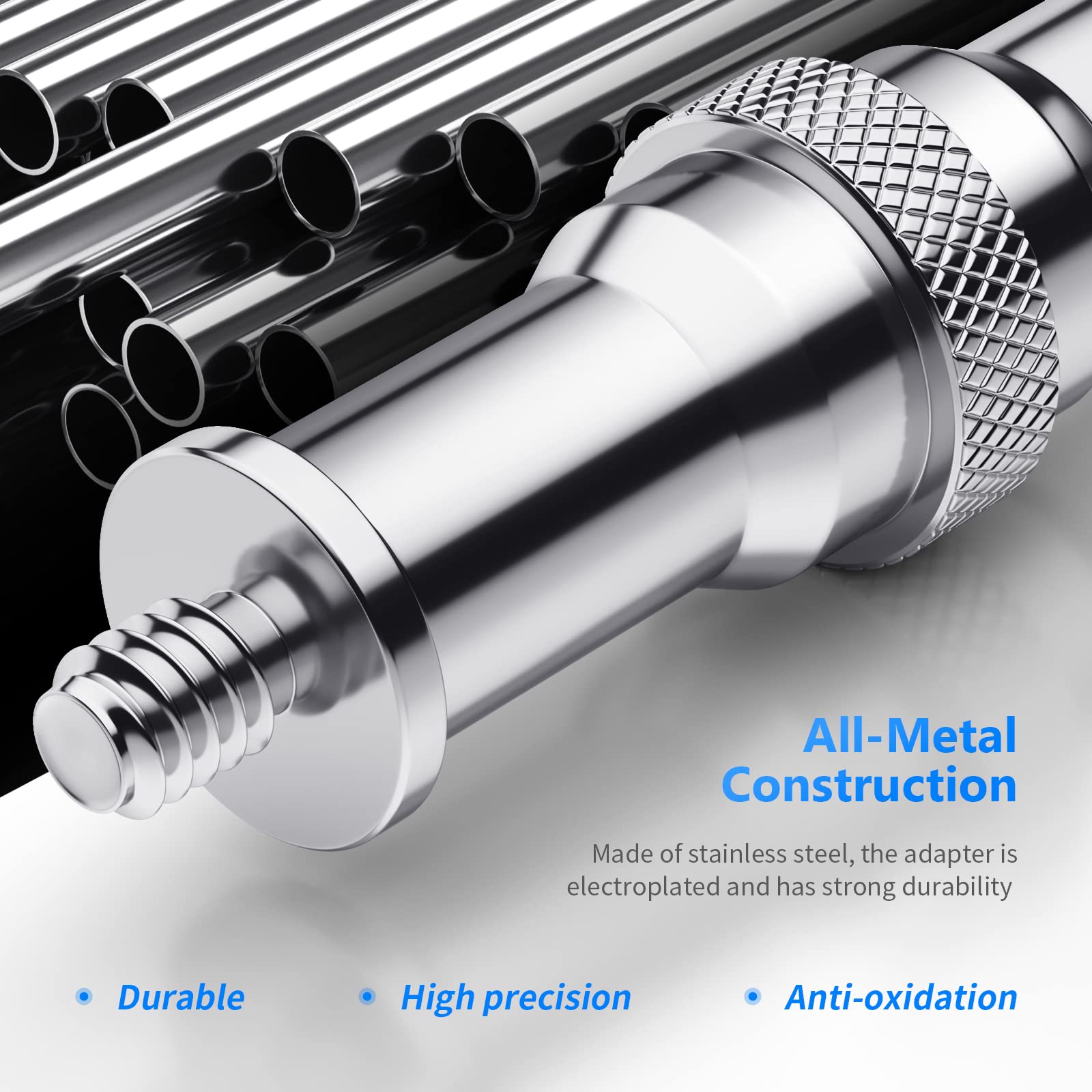 Neewer 2 Pieces Standard 1/4 To 3/8 Inch Metal Male Convertor Threaded Screw Adapter Spigot Stud For Studio Light Stand, Hotshoe