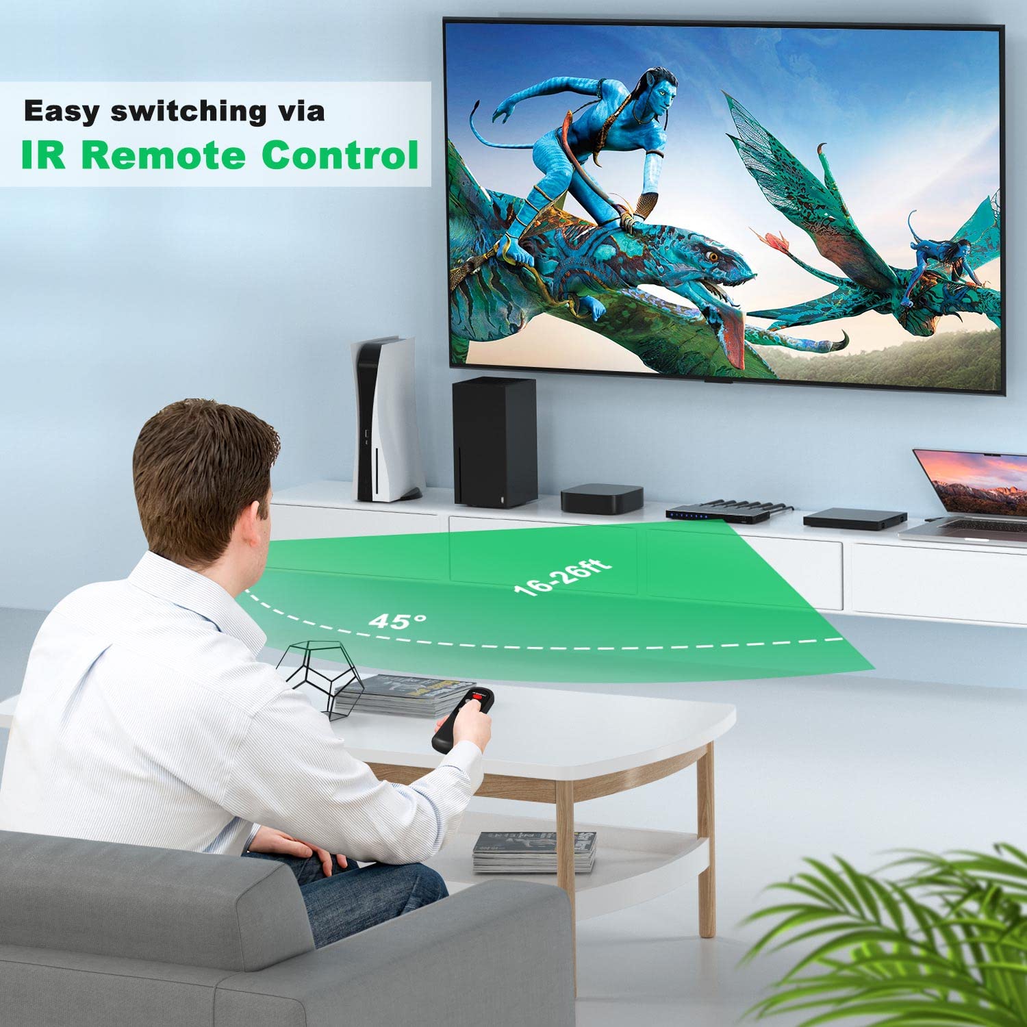 Hdmi 2.1 Switch 8K 60Hz, Avidgram Hdmi Switcher 5 In 1 Out With Ir Remote, 5 Port 4K 120Hz Auto Hdmi Selector Hub Support 8K 48G