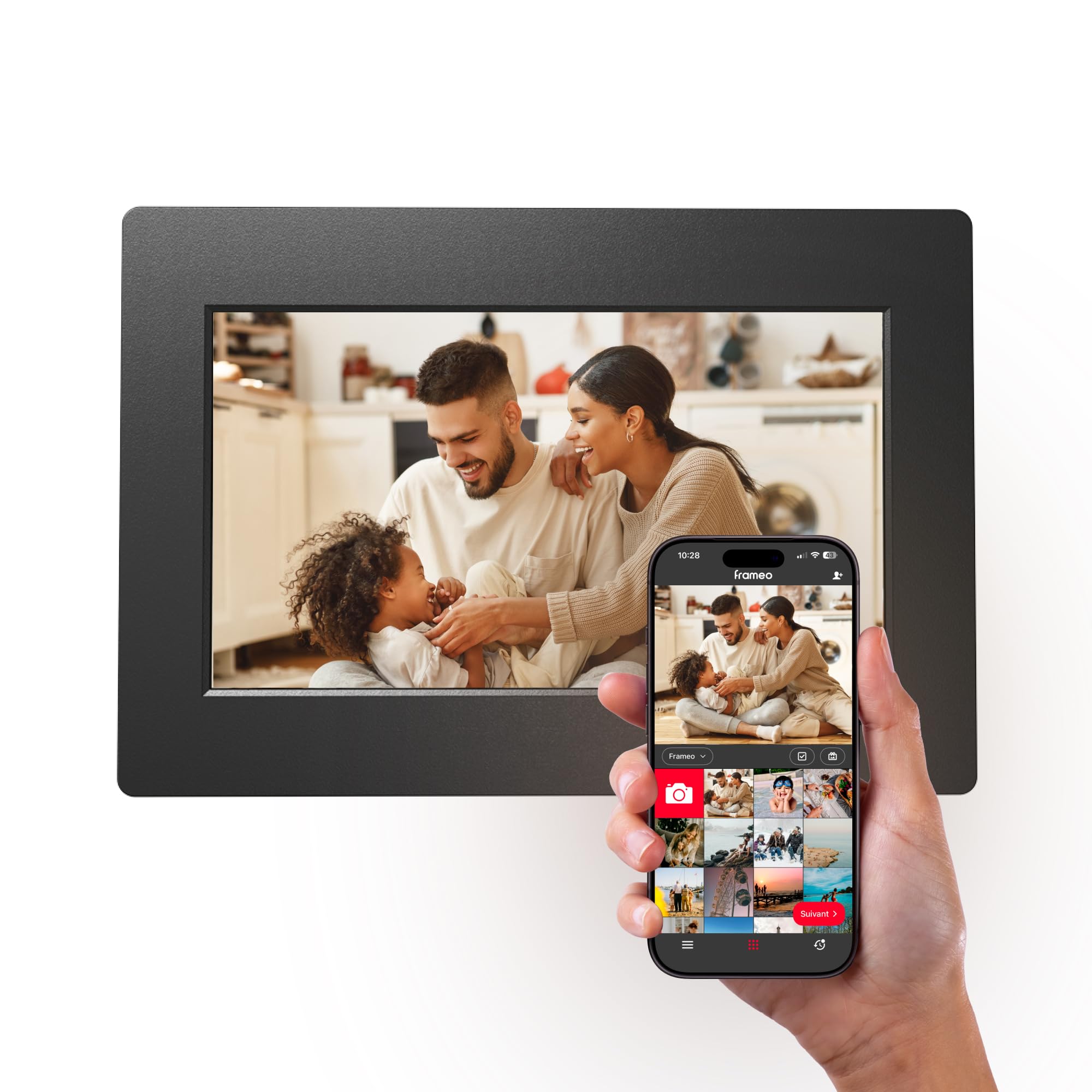AGFA Photo FRAMEO WiFi Digital Picture Frame 7 Inch - HD Touchscreen Smart Photo Frame, Share Photos & Videos Instantly via App,