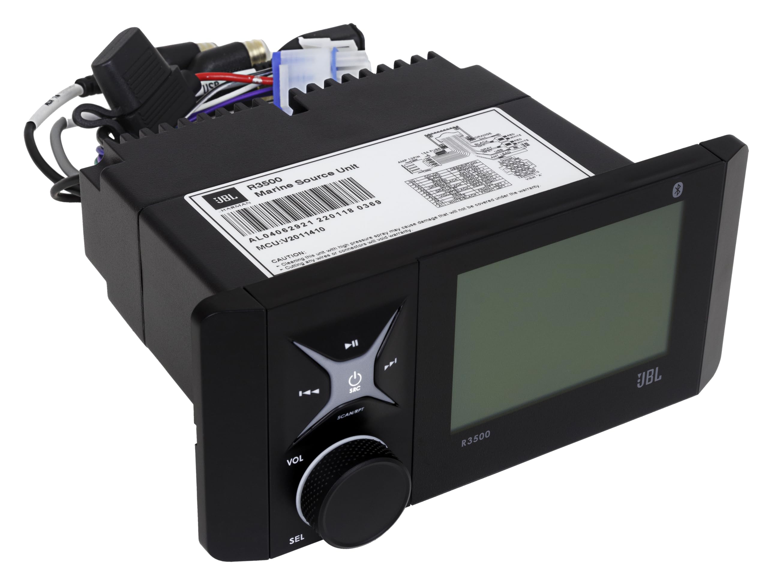 Jbl R3500 Wake Series Source Unit   4 X 55W Peak @ 4Ohm Reciever With Bluetooth (5.0), Am/Fm/Wb, Usb Input/Aux Input/Pre Outs (L