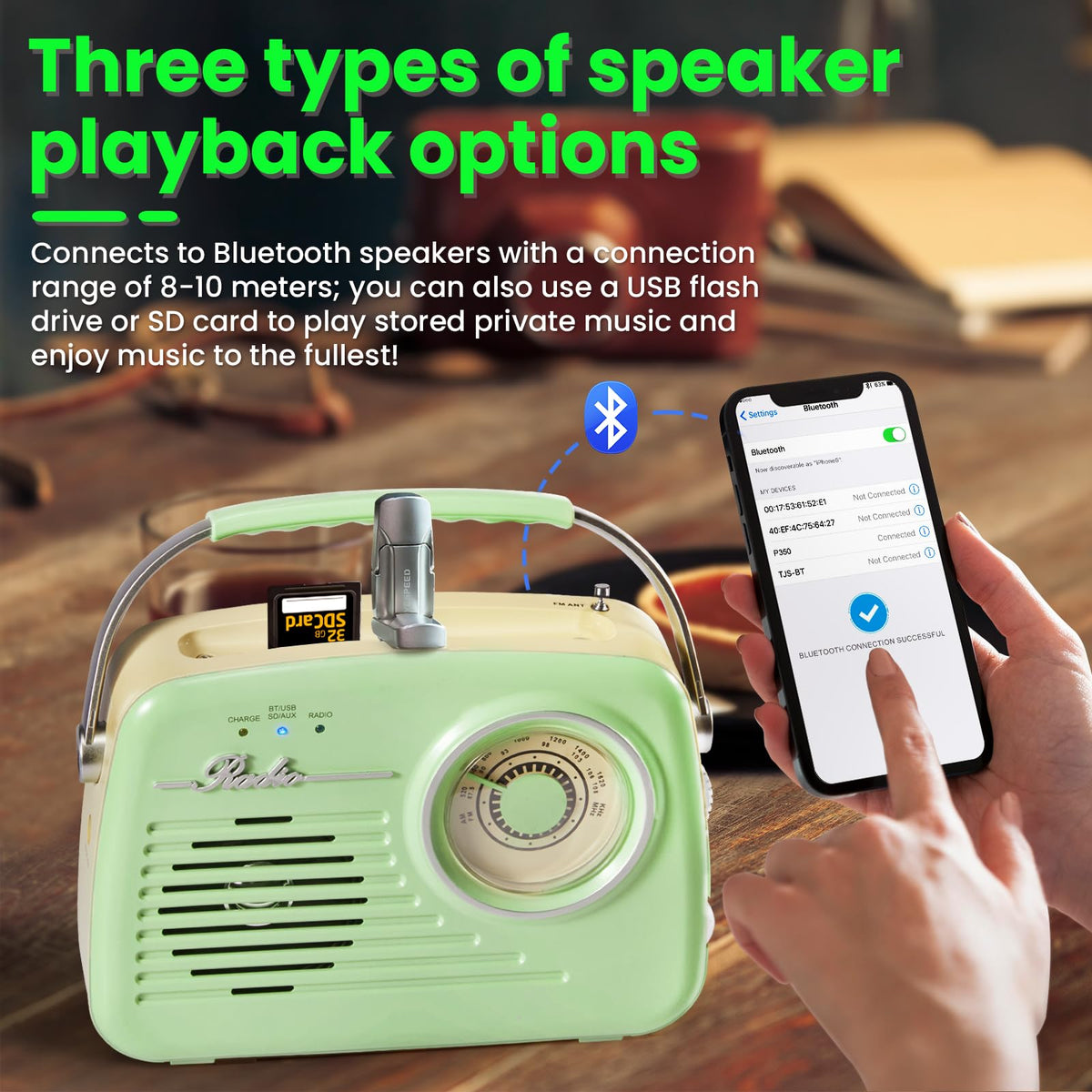 Small Radios Portable AM FM, Vintage Transistor Radio with Bluetooth ...