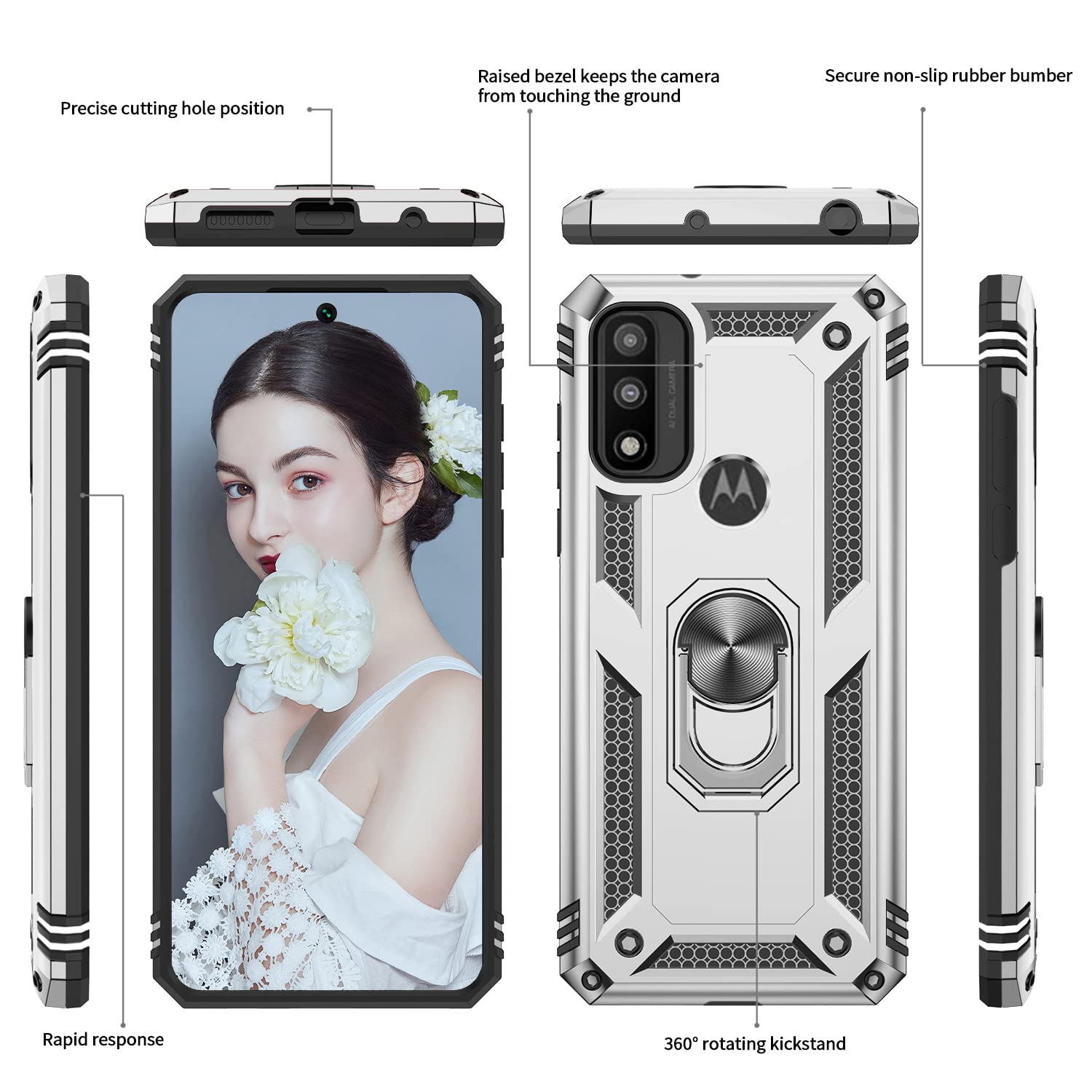 Leyi Case For Moto G Pure 2021/ G Play 2023, Motorola G Power 2022 Case With 2 Pcs Screen Protector, [Military Grade] Protective