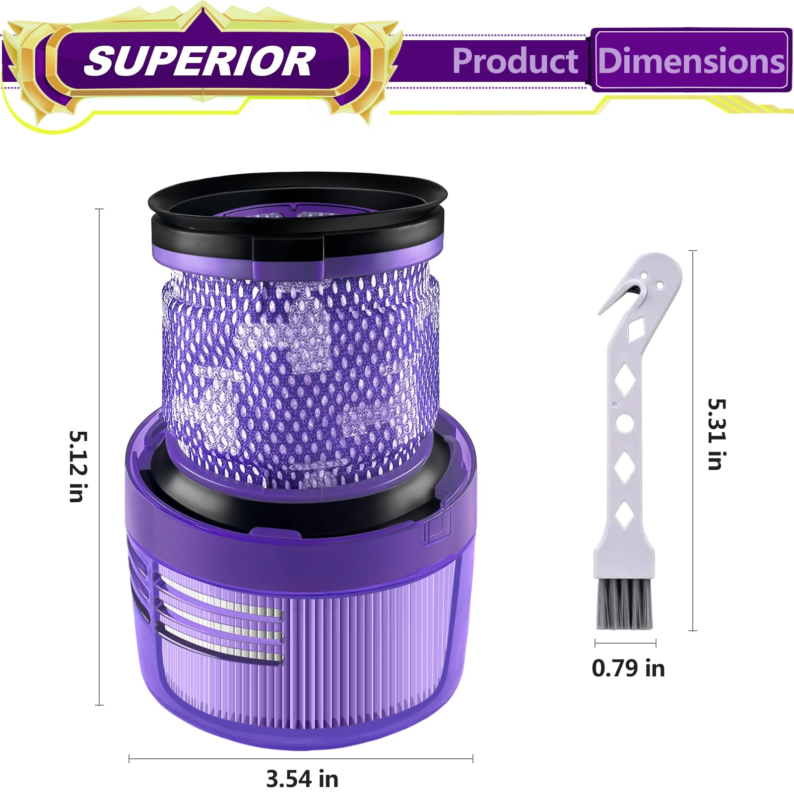 Vacuum Filter Replacement Parts Compatible With Dyson V11 Torque Drive V11 Animal V11 Complete V11 Extra V15 Detect V15S Detect