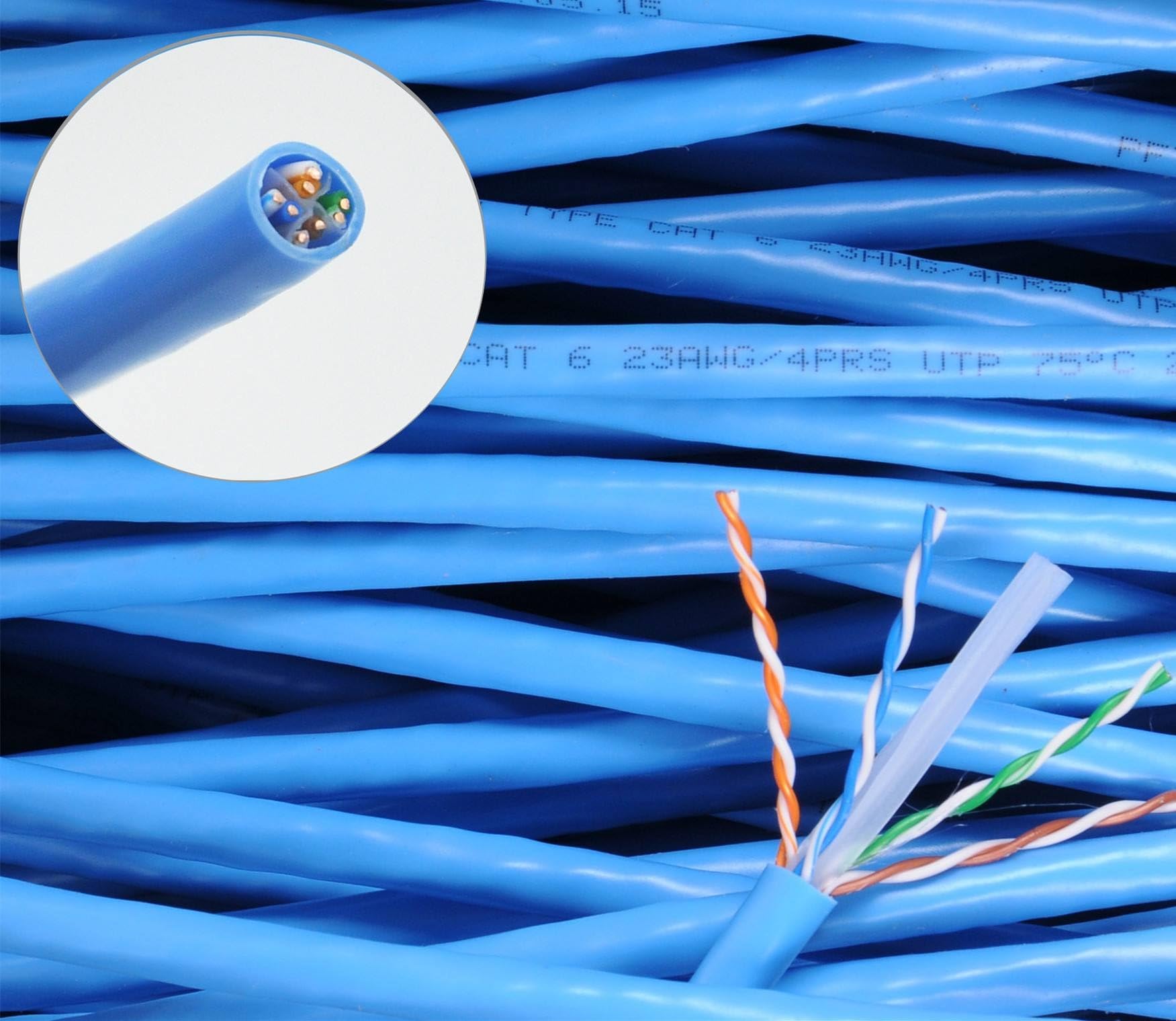Ubigear 200Ft Blue Rj45 Cat6 Ethernet Lan Network Internet Computer Solid Wire 23 Awg Utp Cable