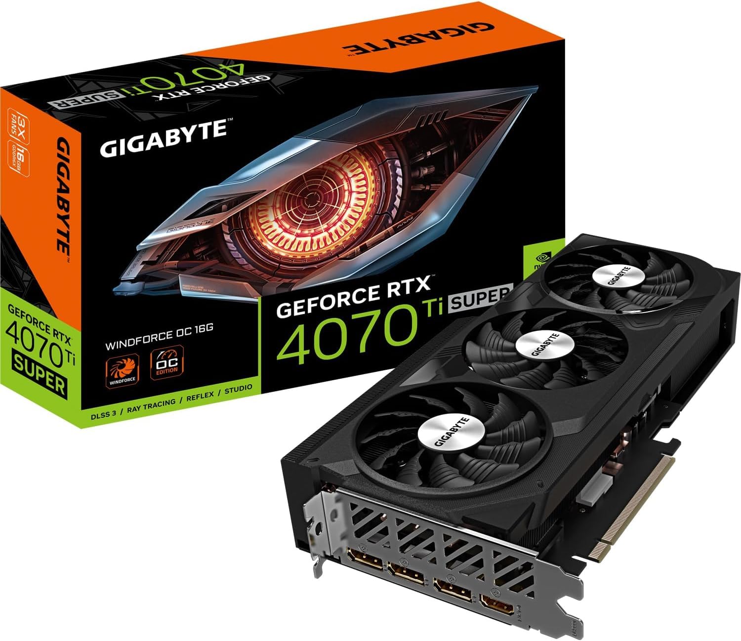 Gigabyte GeForce RTX 4070 Ti Super WINDFORCE OC Graphics Card - 2625MHz Core, 16GB GDDR6X 21000MHz 256-bit Memory, PCI-E 4.0, 3X