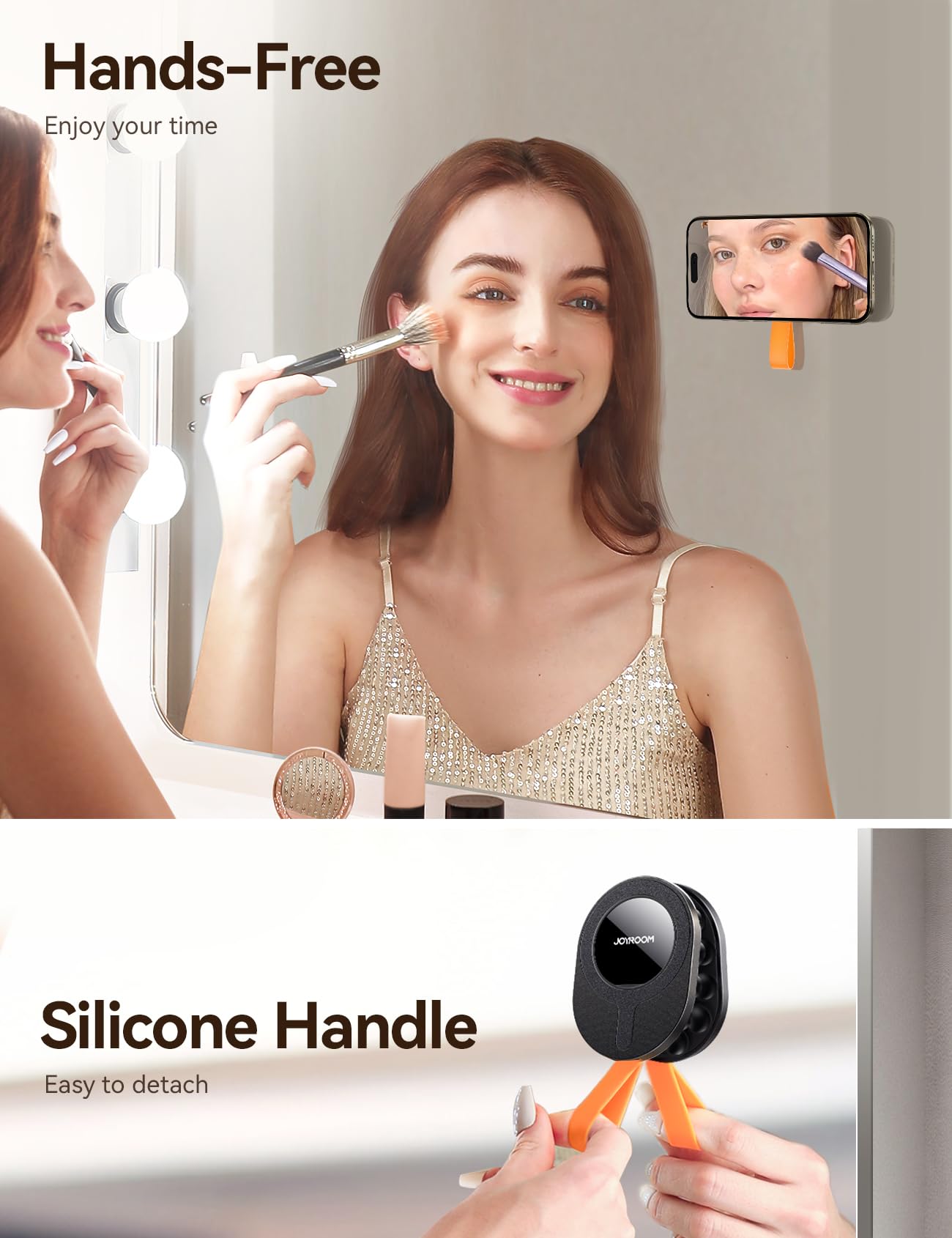 Joyroom Magnetic Suction Cup Phone Mount, Silicone Suction Phone Case Holder, Magsafe Octo Cup Buddy Phone Grip Mount For Hands-