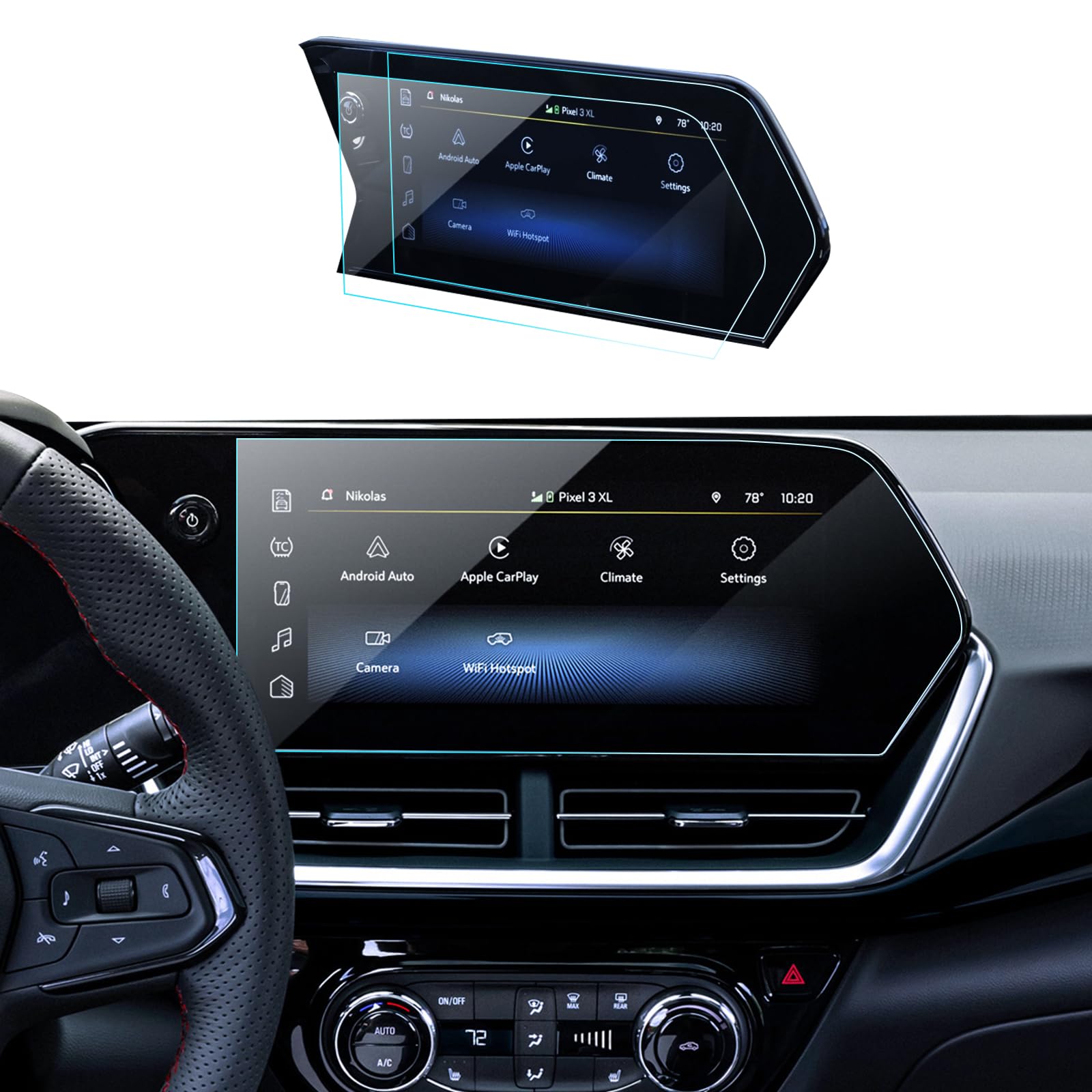 Lantu 2 Pack Trax Screen Protector For 2024 Chevrolet Trax Ls/1Rs Accessories 8'' Nano Navigation Protector Film For Chevy Trax