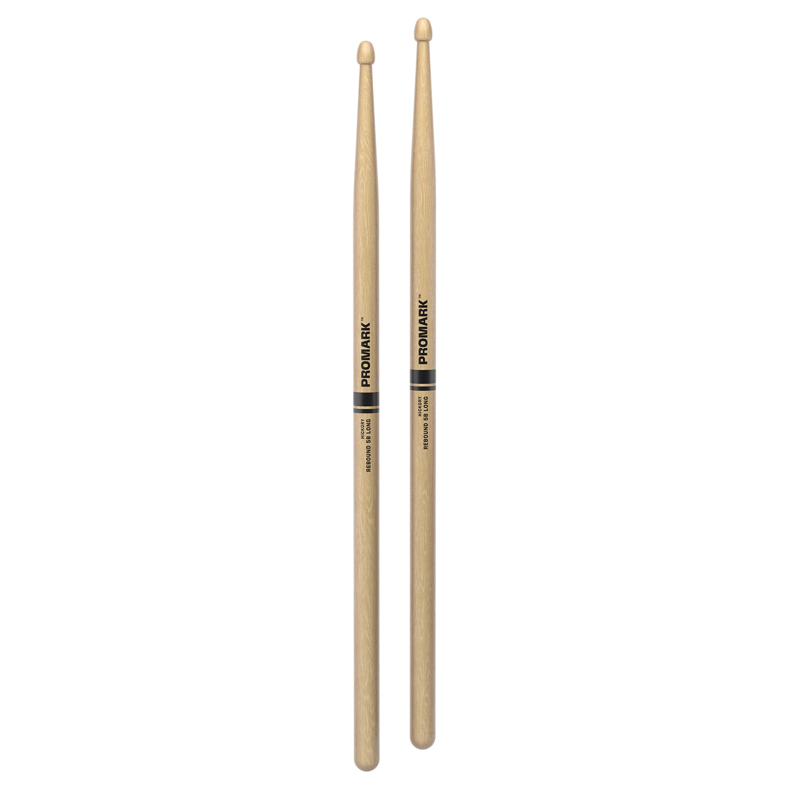 Promark Drum Sticks   Rebound 5B Drumsticks   Drum Sticks Set   Acorn Wood Tip For Larger Sweet Spot   Long Hickory Drumsticks