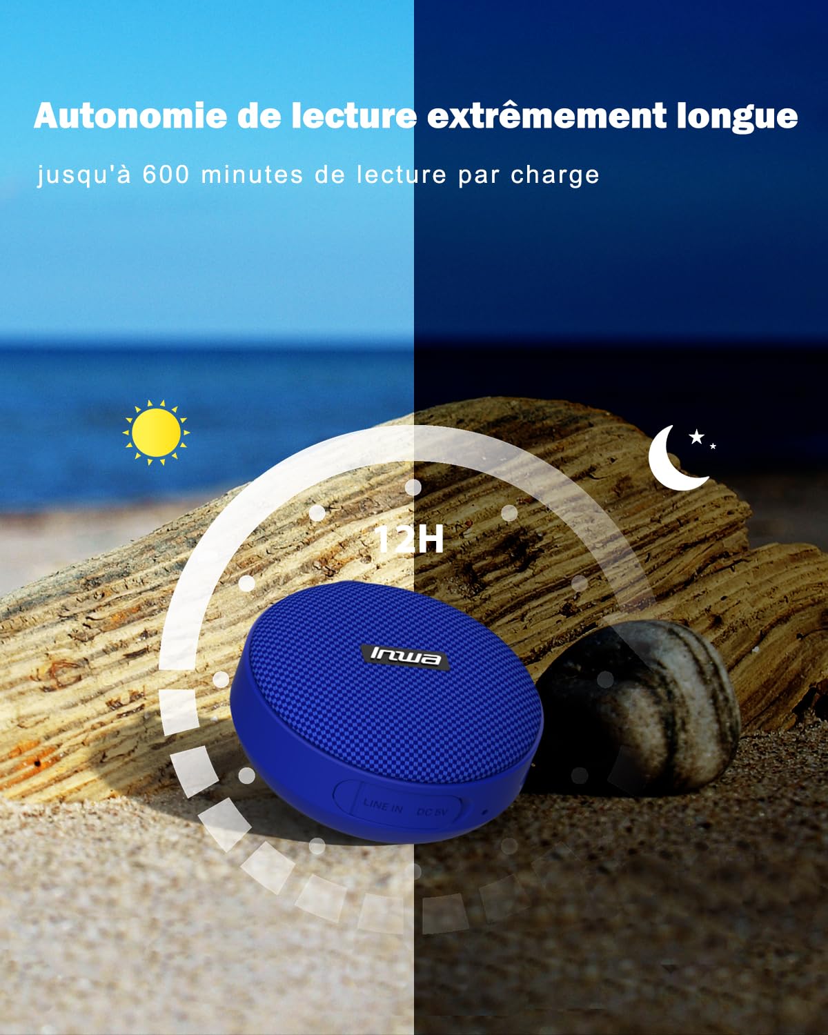 Inwa Outdoor Waterproof Bluetooth Speaker, Wireless Portable Shower Travel Bike Speaker, Enhanced Bass, Built In Mic For Bicycle