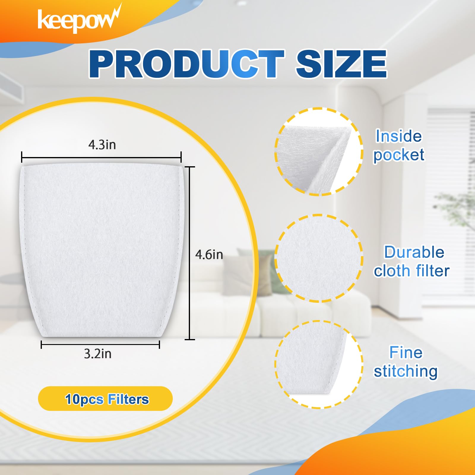 Keepow Vacuum Filters Compatible With Makita T 03193 Replacement Vacuum Filter Cloth For Xlc02 Lc01 Bcl180 443060 3 Vacuums, 10