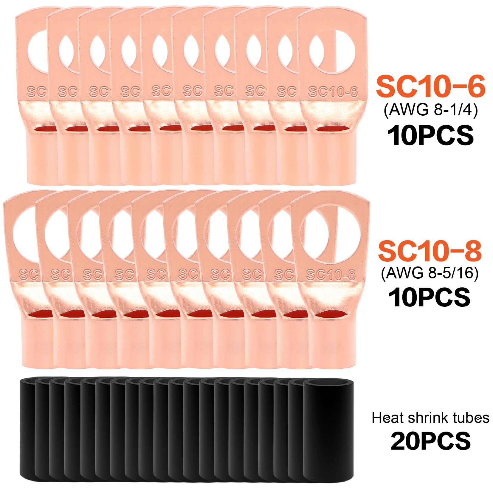 8 Gauge Wire (25Ft Each   Red/Black) Copper Clad Aluminum Cca   Primary Automotive Wire,Car Amplifier Power & Ground Cable, 20Pc