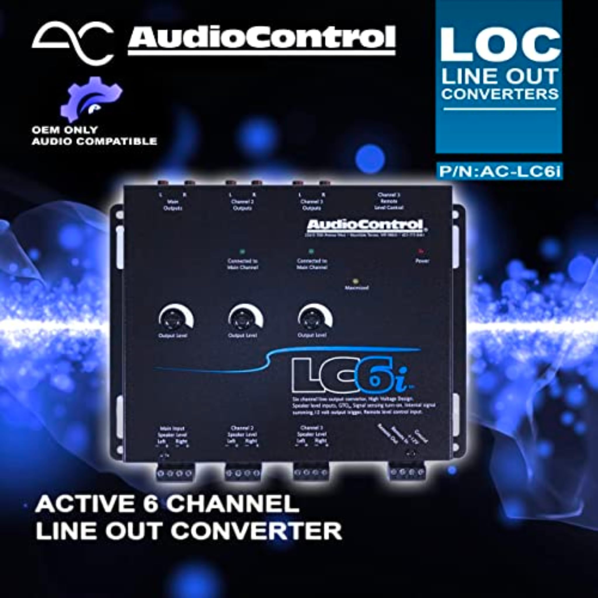 Audiocontrol Lc6I Black 6 Channel Line Out Converter With Internal Summing