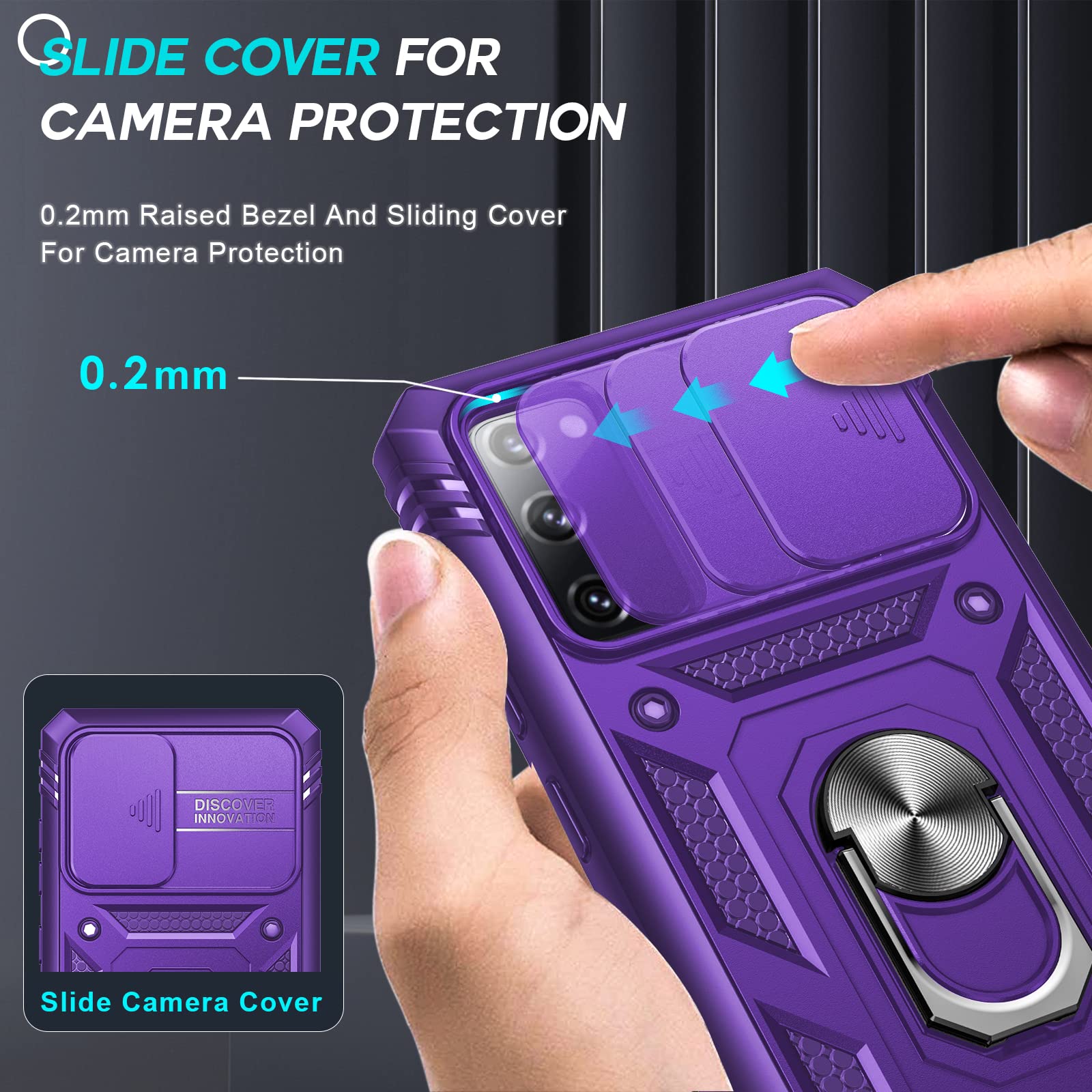 Leyi For Samsung Galaxy S20 Fe Case: Galaxy S20 Fe 5G Case With Slide Camera Cover + [2 Packs] Screen Protector, Military Grade