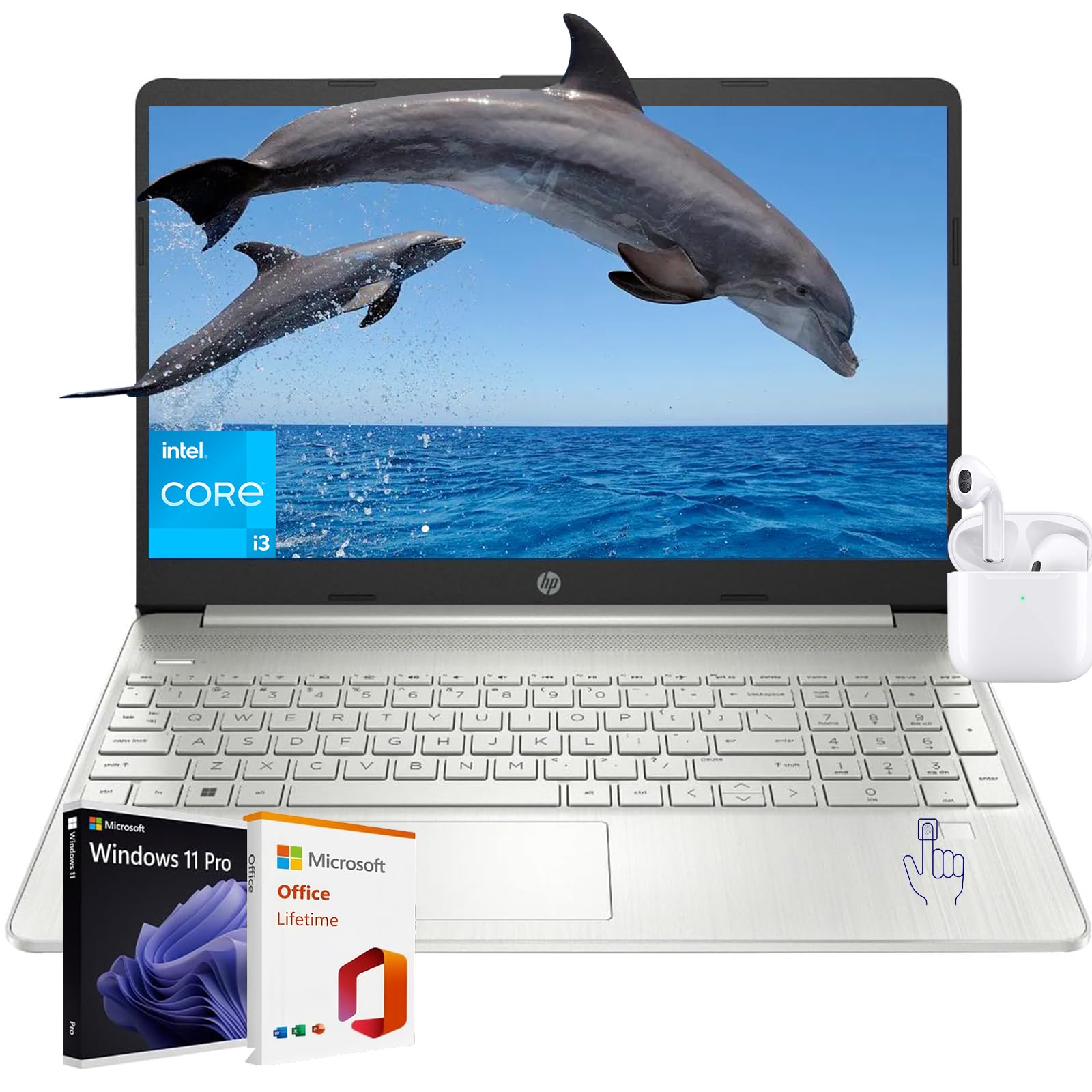 Hp Essential Laptop, 15.6'' Fhd Display, Intel Core I3 1215U, 64Gb Ram, 2Tb Pcie Ssd, Micrsoft Office Trial+Bluetooth Earbud, Wi