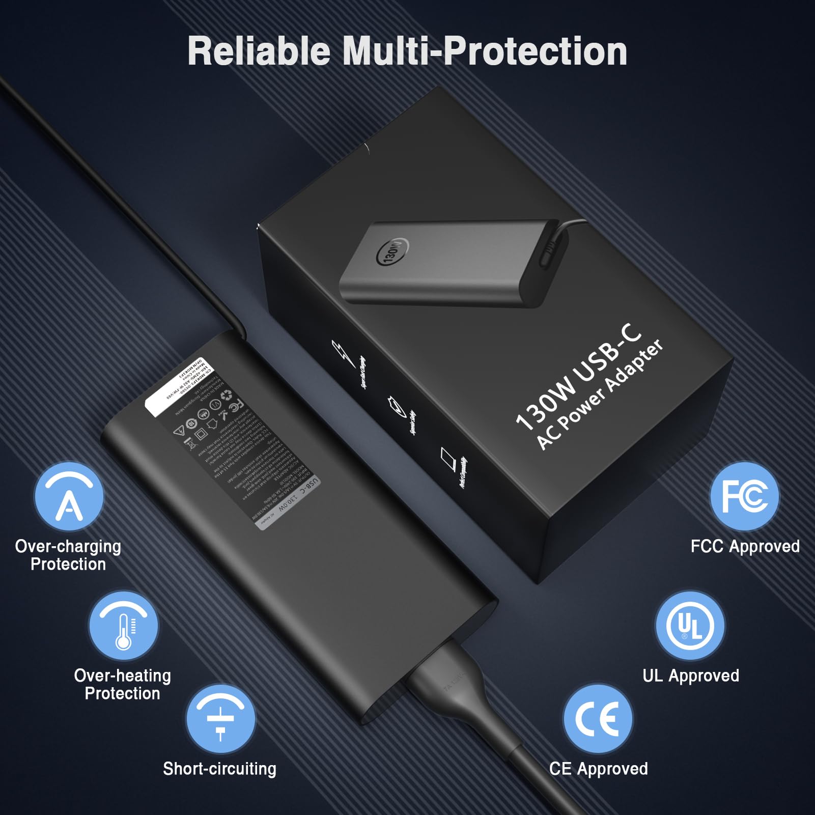 130W Usb C Laptop Charger For Dell Xps 15 2 In 1 9575 9500 Xps 17 9700 Precision 5530 2 In 1 5550 5750 3660 3551 Latitude 7410 7