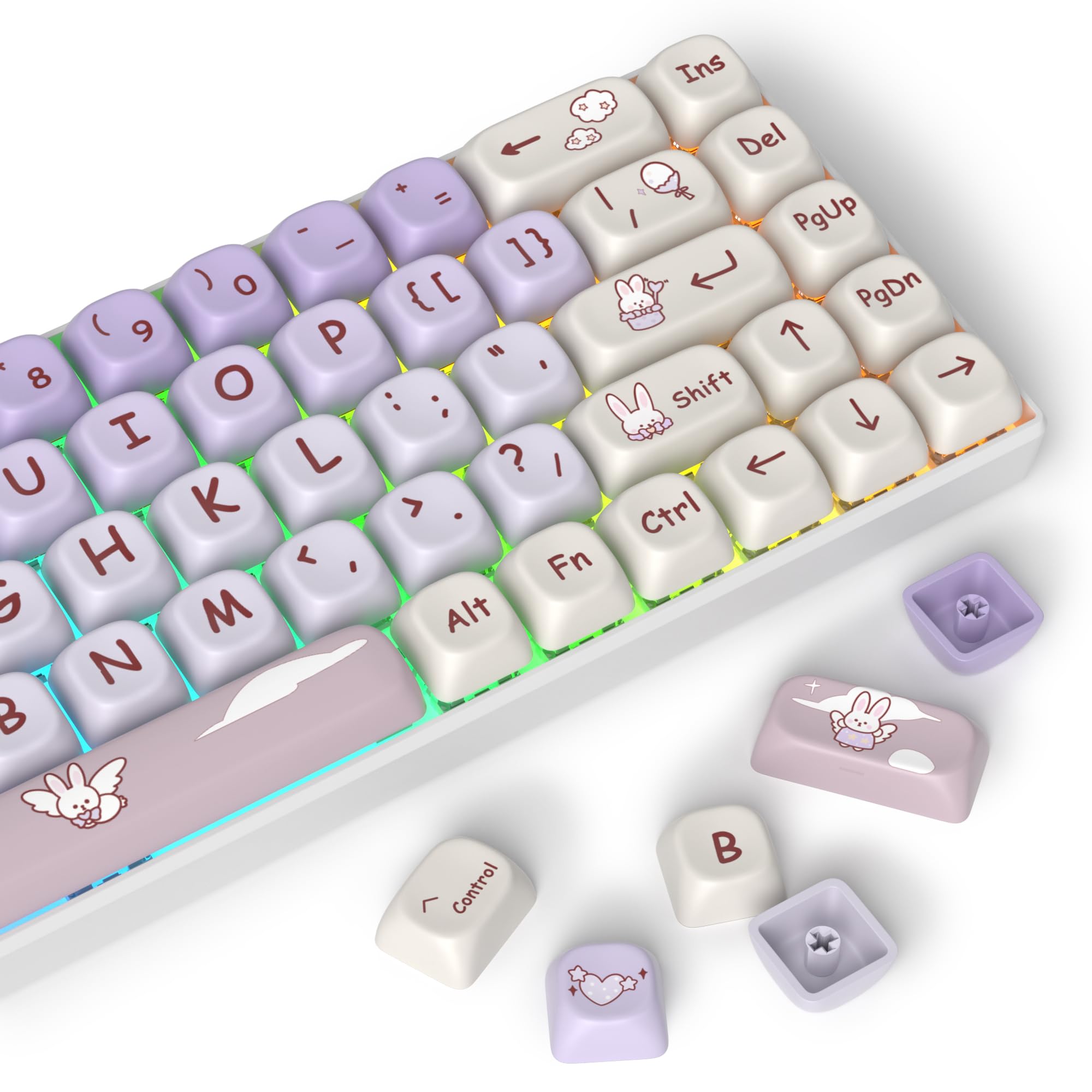 Itastatur Keycaps 60 Percent Pbt 139 Key Keycaps, Dye Sublimation Cute Keycaps Moa Profile Custom Keycaps For Cherry Mx Switches