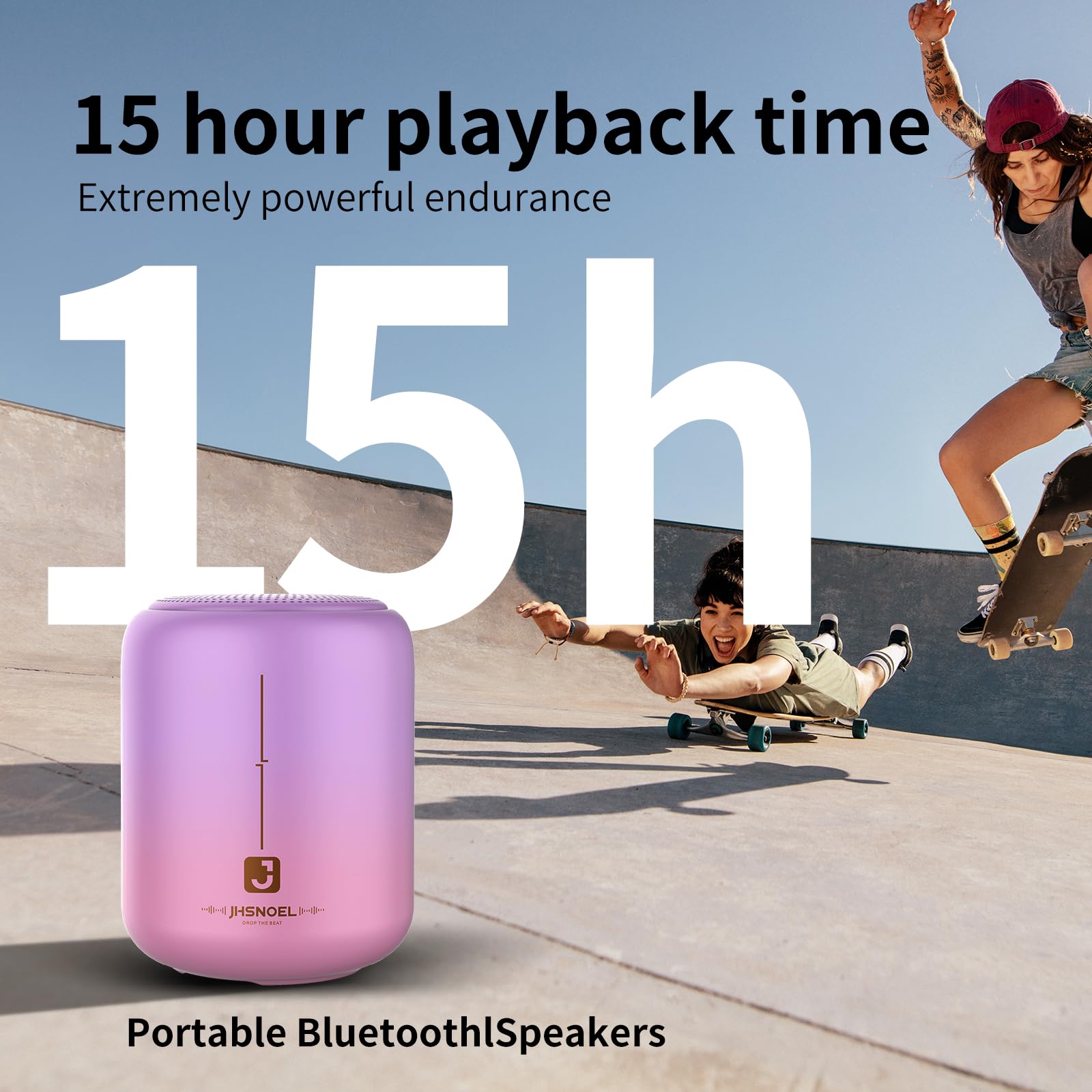 Jhsnoel Bluetooth Portable Speaker,Ipx7 Waterproof Wireless Speaker With Hd Sound And Bluetooth 5.3,15H Playtime, 5W Stereo,Deep