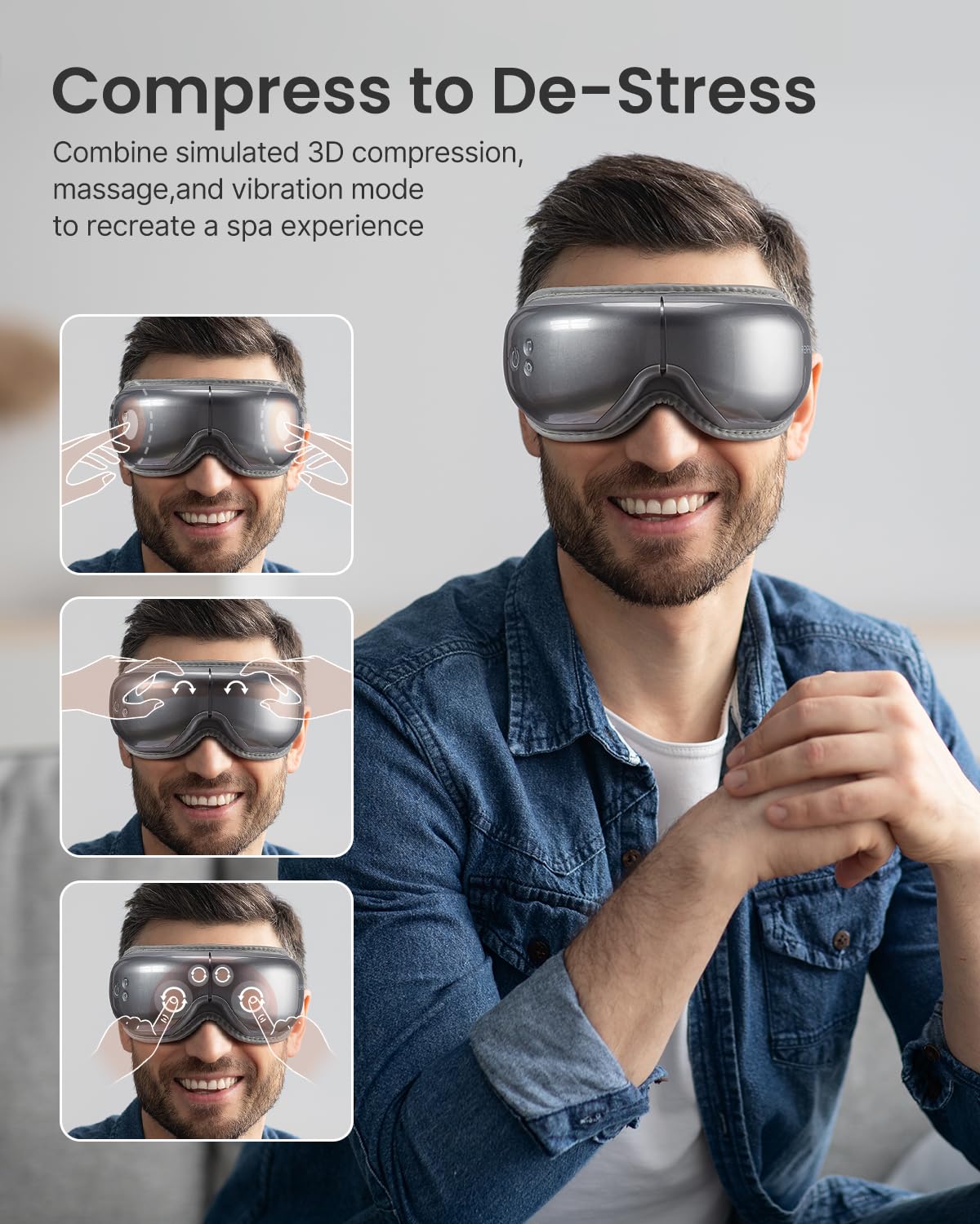 Renpho Christmas Gifts For Women/Men Eye Massager Eyeris 1, Fsa Hsa Eligible Sleep Eye Mask With Heat Bluetooth Music, Face Mass