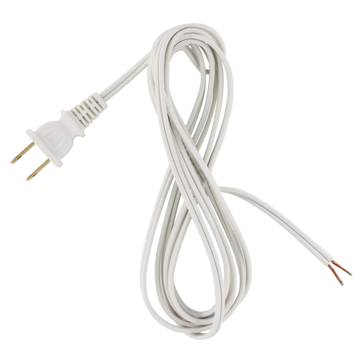 I Like That Lamp 12 Ft White Lamp Cord, Vinyl Covered Replacement Electrical Wire, Diy Repair For Table & Floor Lighting Fixture