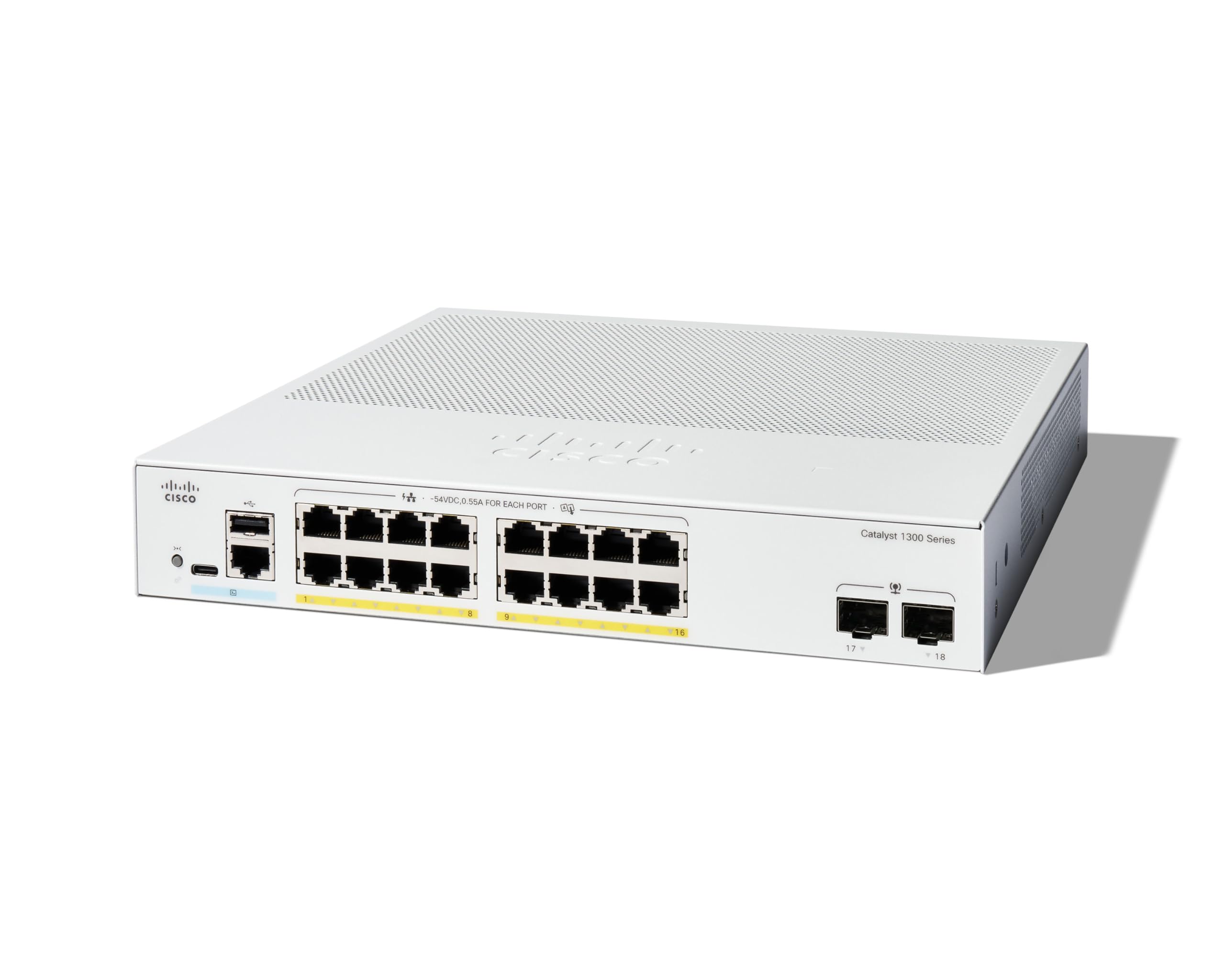Cat 1300 16-port GE PoE 2x1G