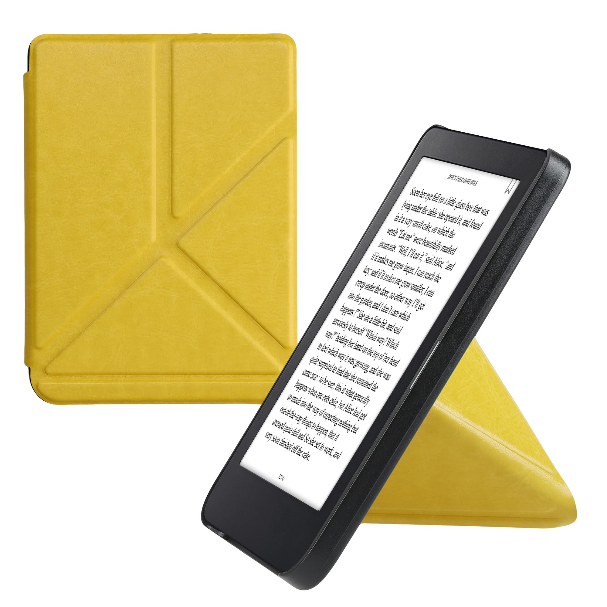Kwmobile Origami Case Compatible With Kobo Clara 2E / Tolino Shine 4 Case   Slim Pu Leather Cover With Stand   Yellow
