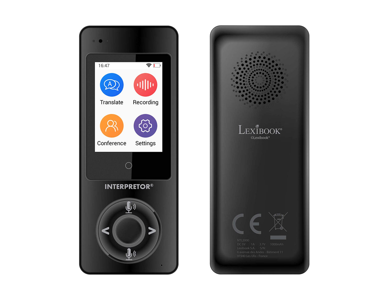 Lexibook Interpretora, Instant Talking Translator, 75 Languages, Accurate Translations Of Professional Quality, Touch Screen, Gr