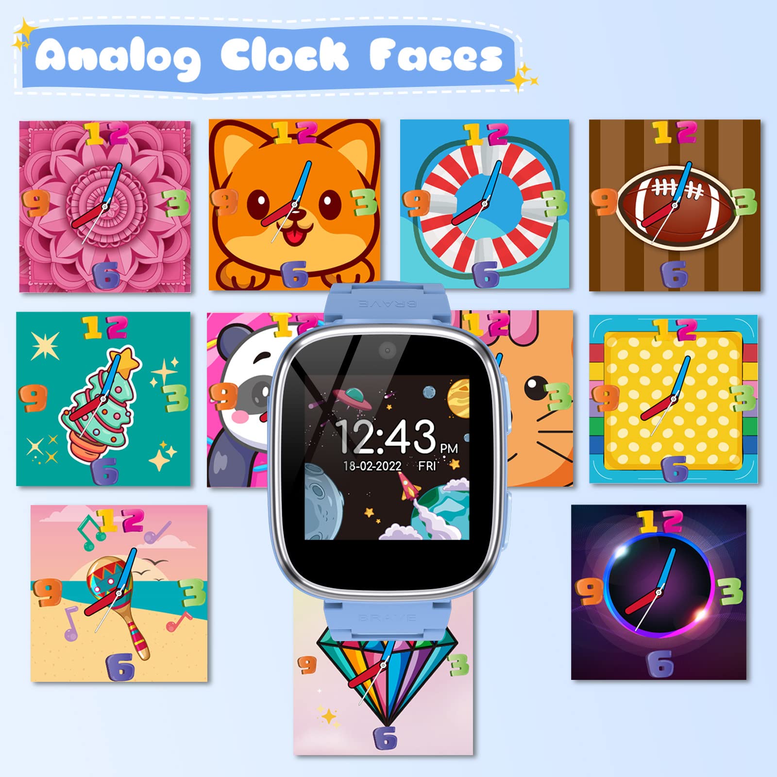 Kids Smart Watch Girls Boys - Smart Watch For Kids Game Watch Gifts For 4-12 Years Old With 15 Games Camera Alarm Video Music Pl