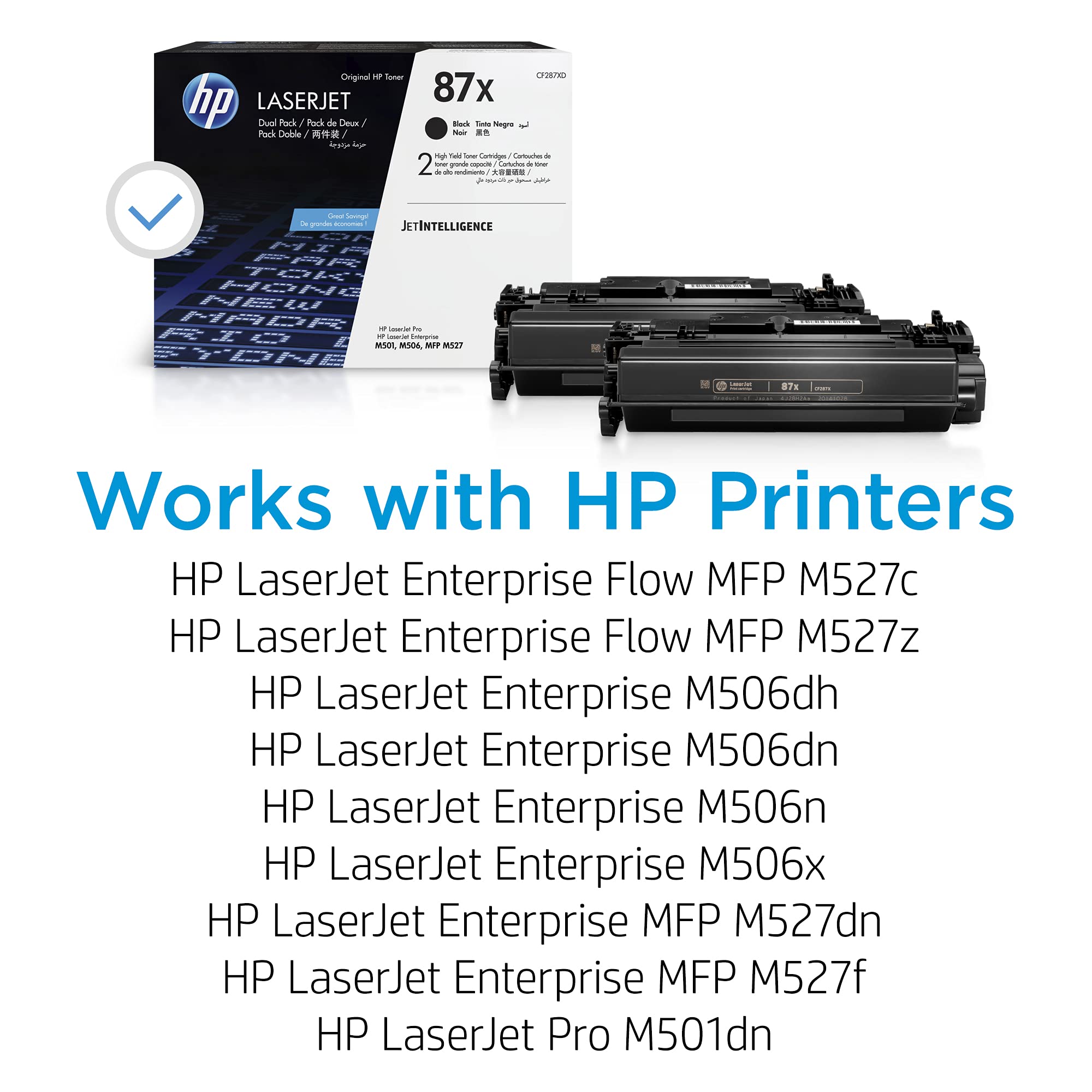 Hp 87X Black High Yield Toner Cartridges (2 Pack) | Works With Hp Laserjet Enterprise M506 Series, Hp Laserjet Enterprise Mfp M5