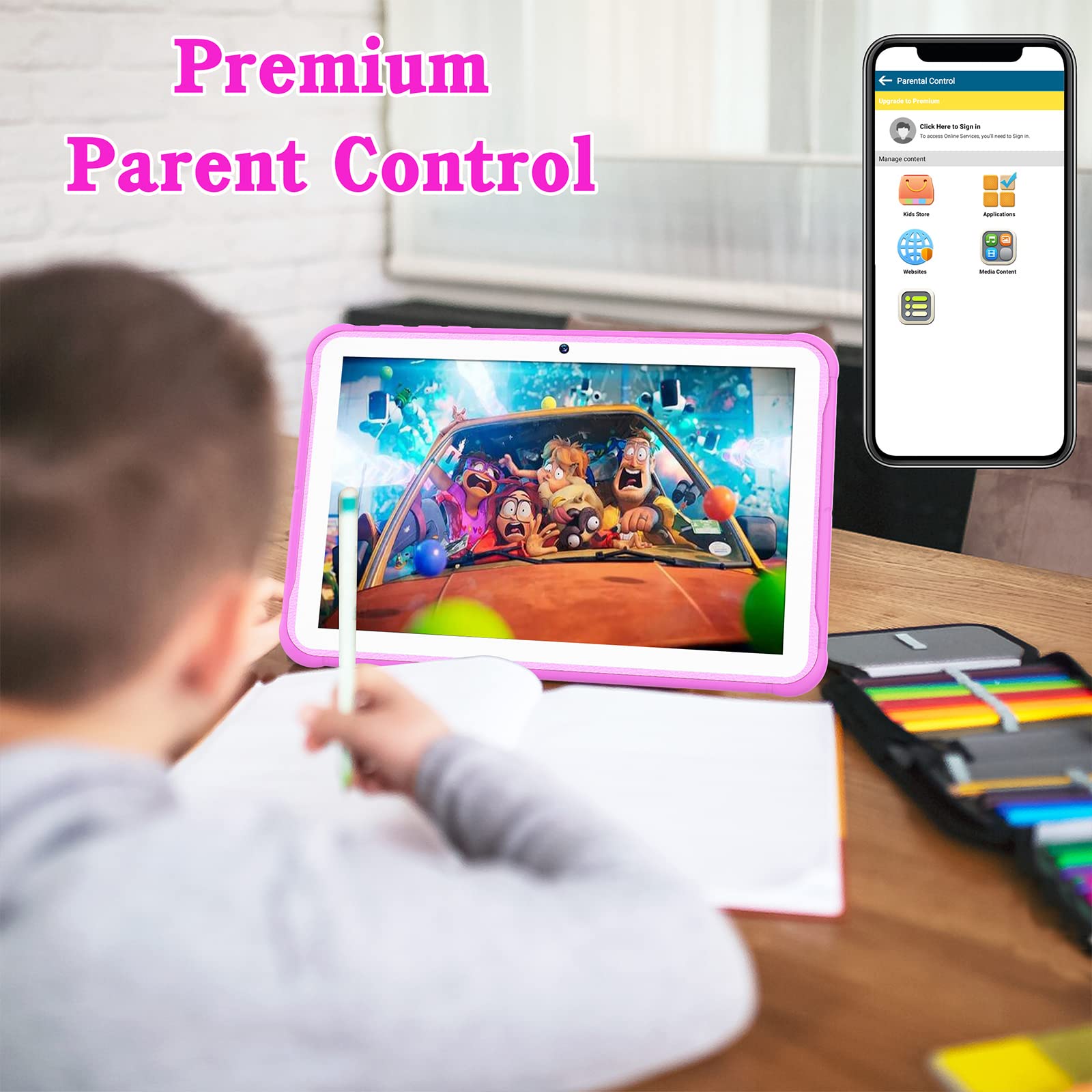 Kids Tablet 10.1 Inch Android Toddler Tablet 32Gb Tablet For Kids App Preinstalled & Parent Control Kids Learning Education Tabl