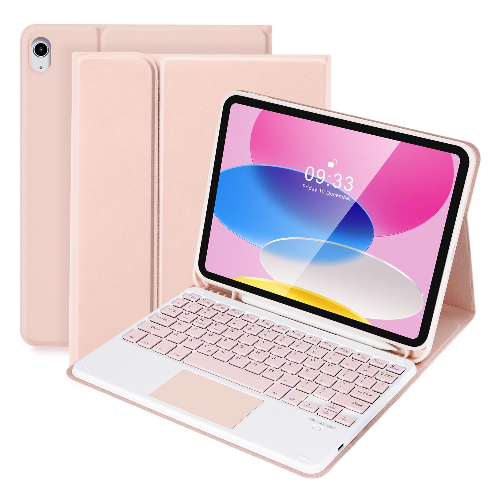 SOPPY Keyboard Case with Touchpad for iPad 10th Generation, Detachable Wireless Keyboard for iPad 10th Gen 10.9 2022 (A2696/A275