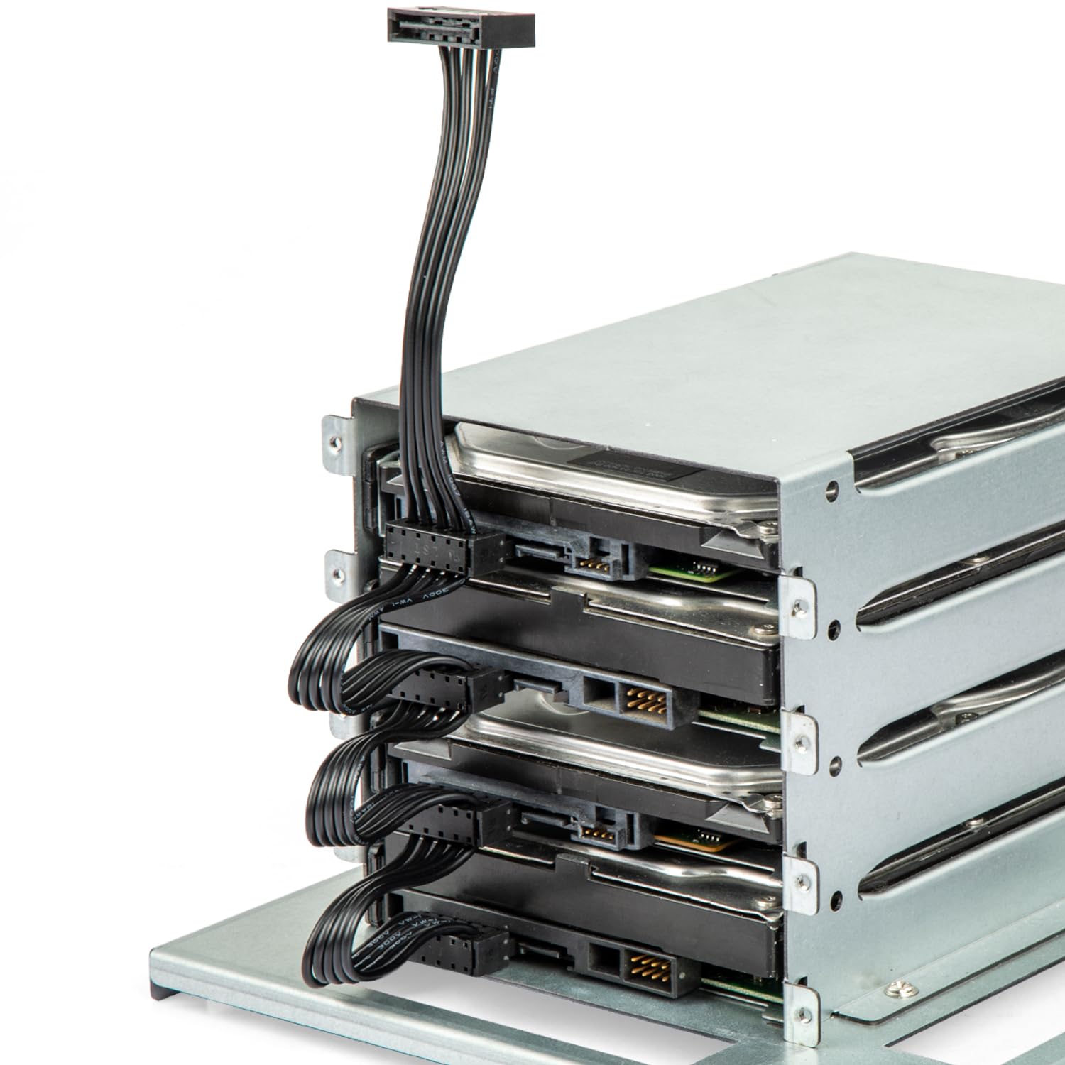 Joyjom Sata Power Splitter Cable: 15 Pin Sata To 4 Sata 4X Serial Ata Power Adapter Splitter Cable For Hdd Ssd Optical Drives Sa