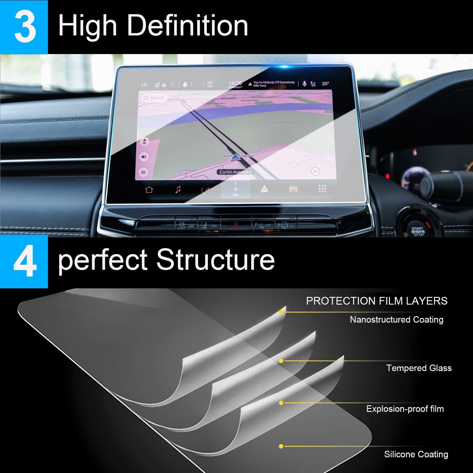 Ttcr Ii Compatible With Jeep Compass Screen Protector 2022 2023, Tempered Glass Protective Film For 2022 2023 Compass Touchscreen 10.1 Inch, For Compass Red Edition/High Altitude/Latitude Lux/Limited/Traihawk