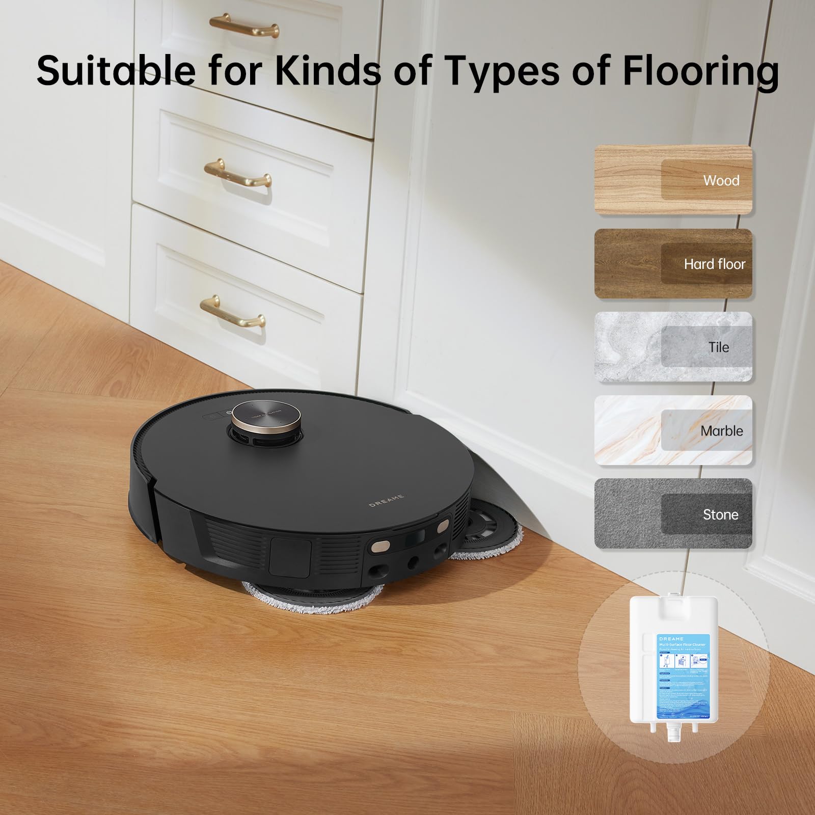 Dreame Floor Cleaning Solution, Multi Surface Floor Cleaning Solution Compatible With L20 Ultra Robot Vacuum, Multi Surface Floo